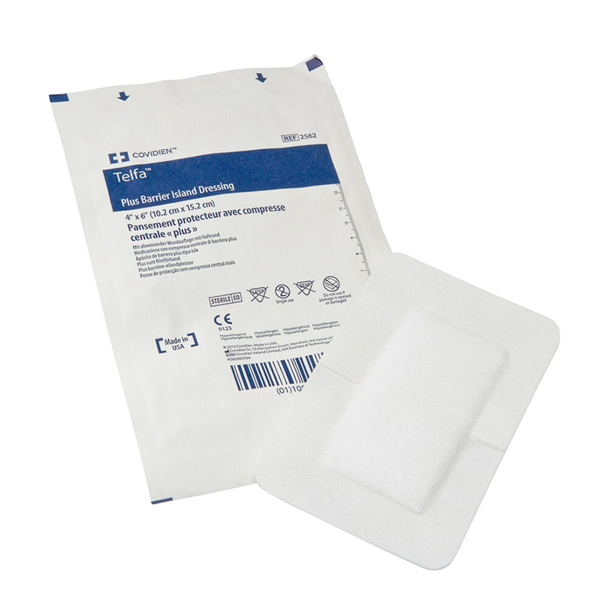 Cardinal - 2562 Island Dressing Telfa™ Plus 4 X 6 Inch Rectangle Sterile