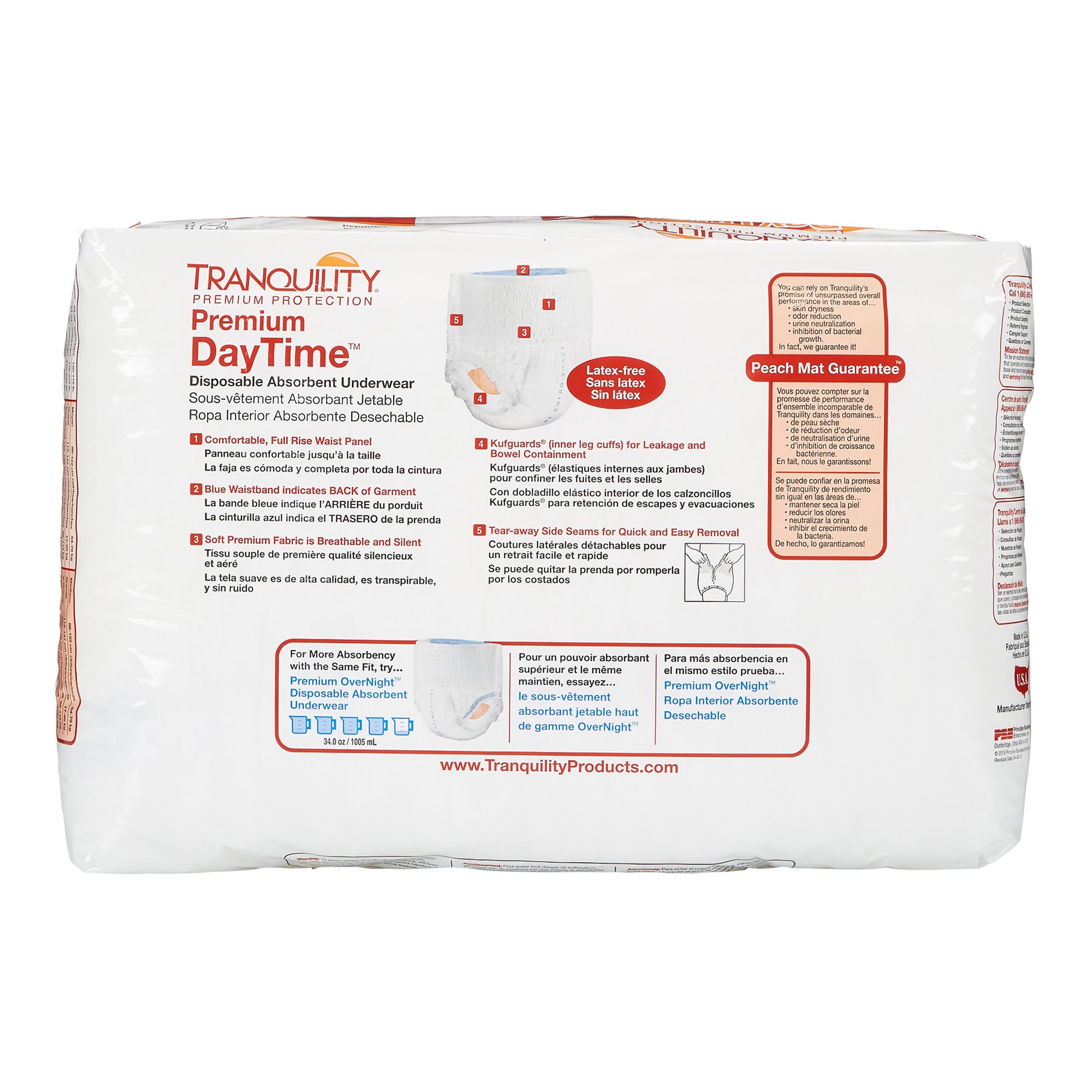 Principle Business Enterprises 2105 - Tranquility Premium DayTime Disposable Absorbent Underwear, Medium - 18/Bag, 72/Case