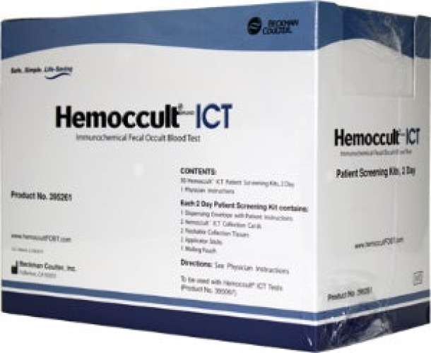 Hemocue - 395261A Cancer Screening Patient Sample Collection and Screening Kit Hemoccult® ICT 2-Day Fecal Occult Blood Test (iFOB or FIT) 50 Tests CLIA Waived