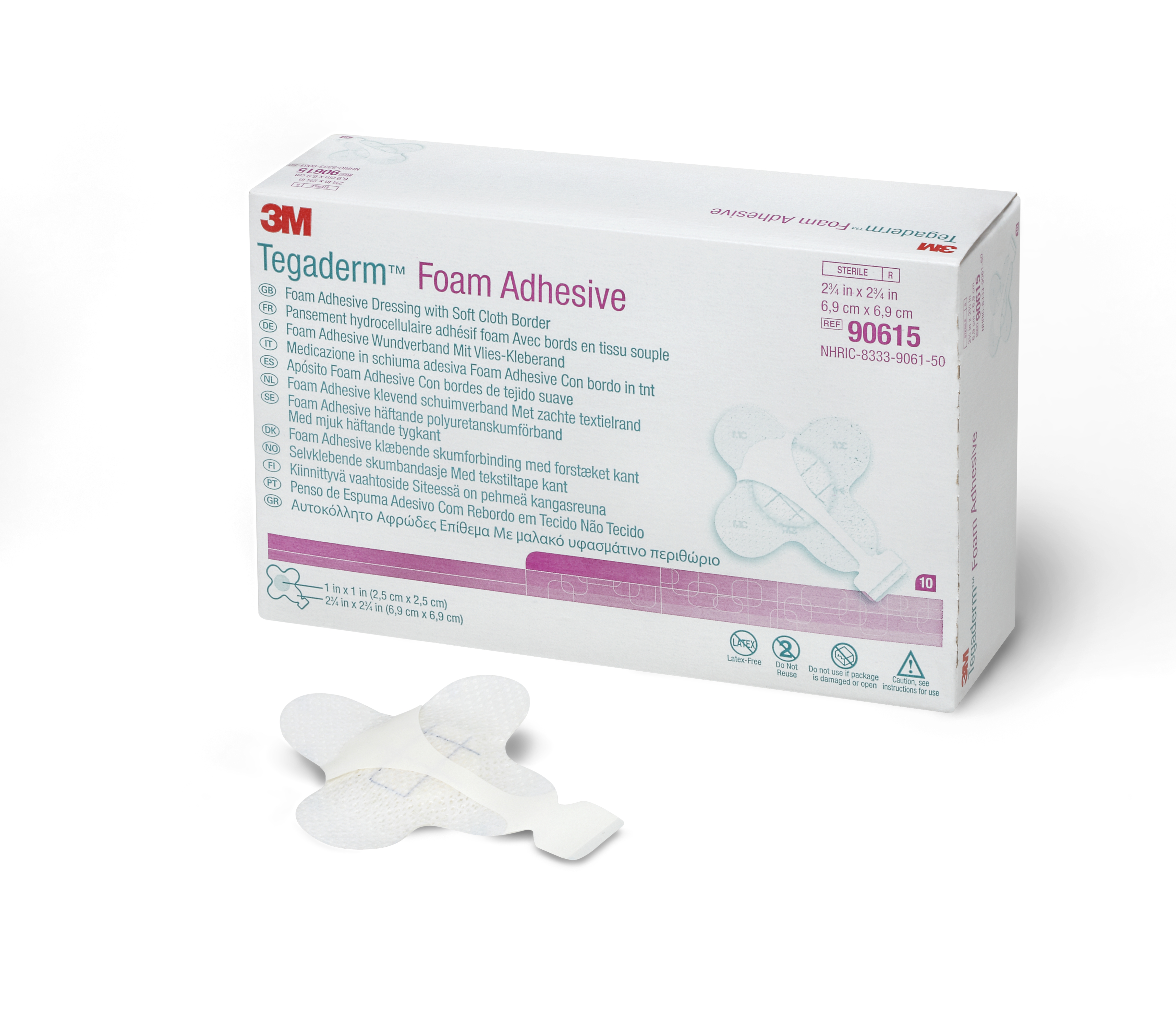 Solventum Corporation - 90615 3M™ Tegaderm™ High Performance Adhesive with Border Foam Dressing