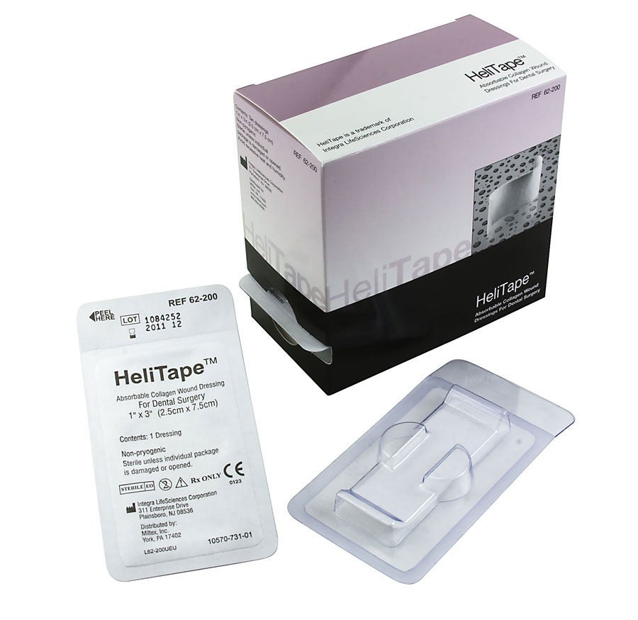 Integra Lifesciences - 62-200 Absorbable Collagen Dressing HeliTape® 1 X 3 Inch Rectangle Sterile