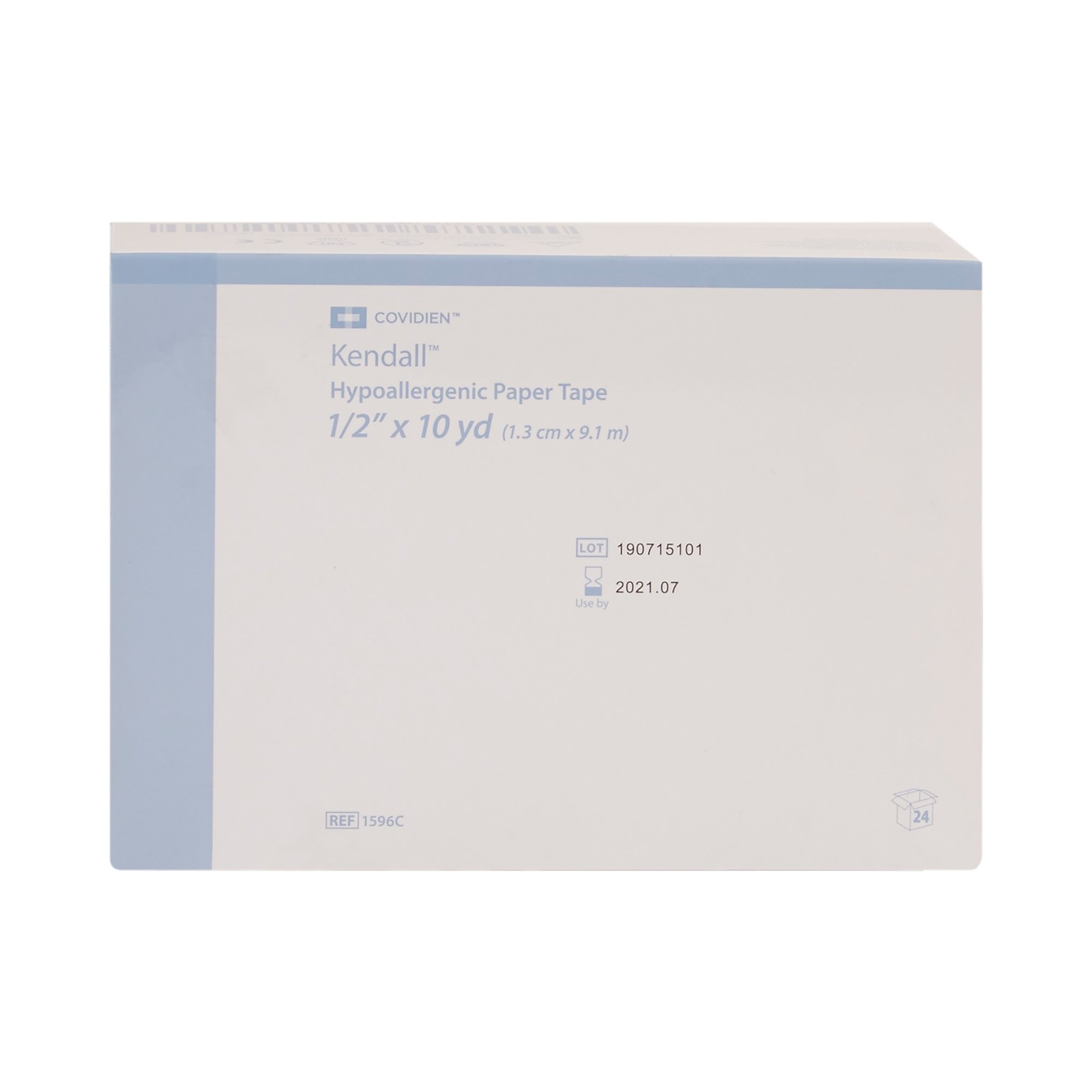 Cardinal 1596C - Kendall™ Hypoallergenic Paper Medical Tape, 1/2 Inch x 10 Yard, White - 1/Each, 24/Box, 240/Case