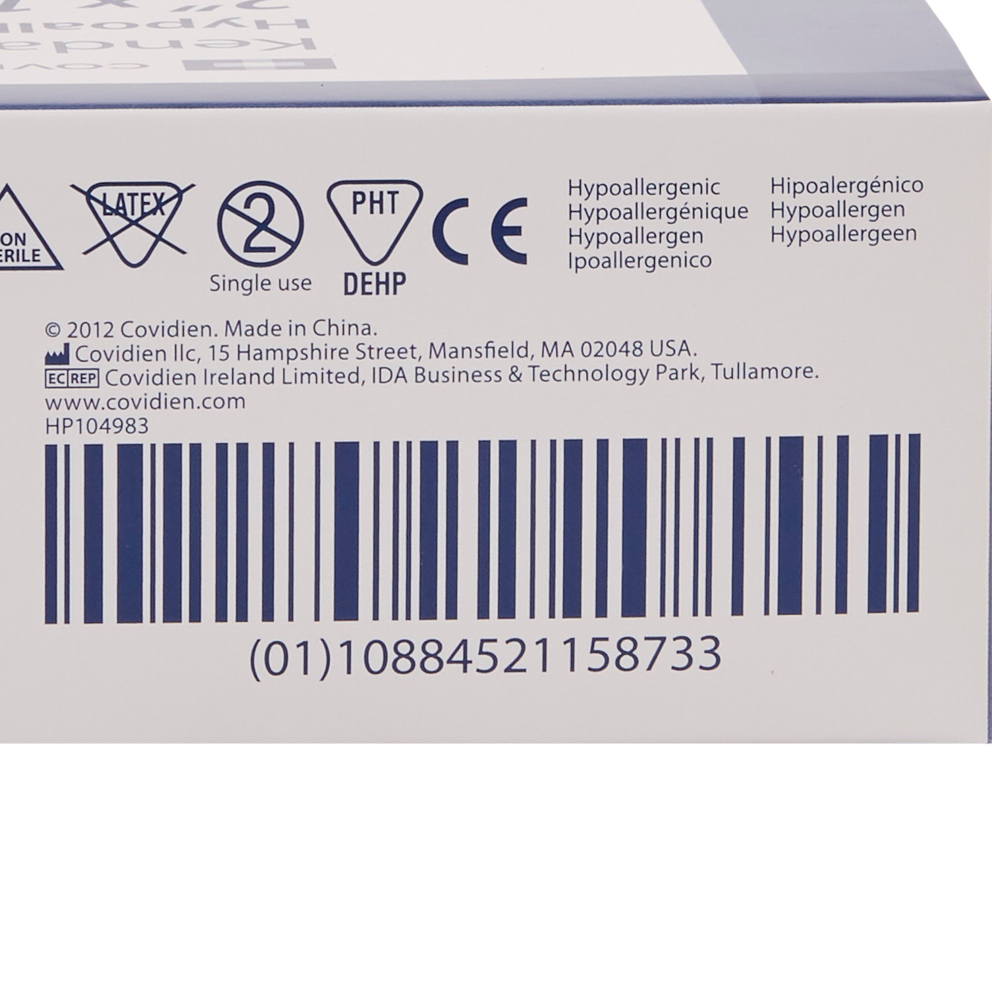 Cardinal 7139C - Kendall™ Hypoallergenic Silk-Like Cloth Medical Tape, 2 Inch x 10 Yard, White - 6/Box, 60/Case