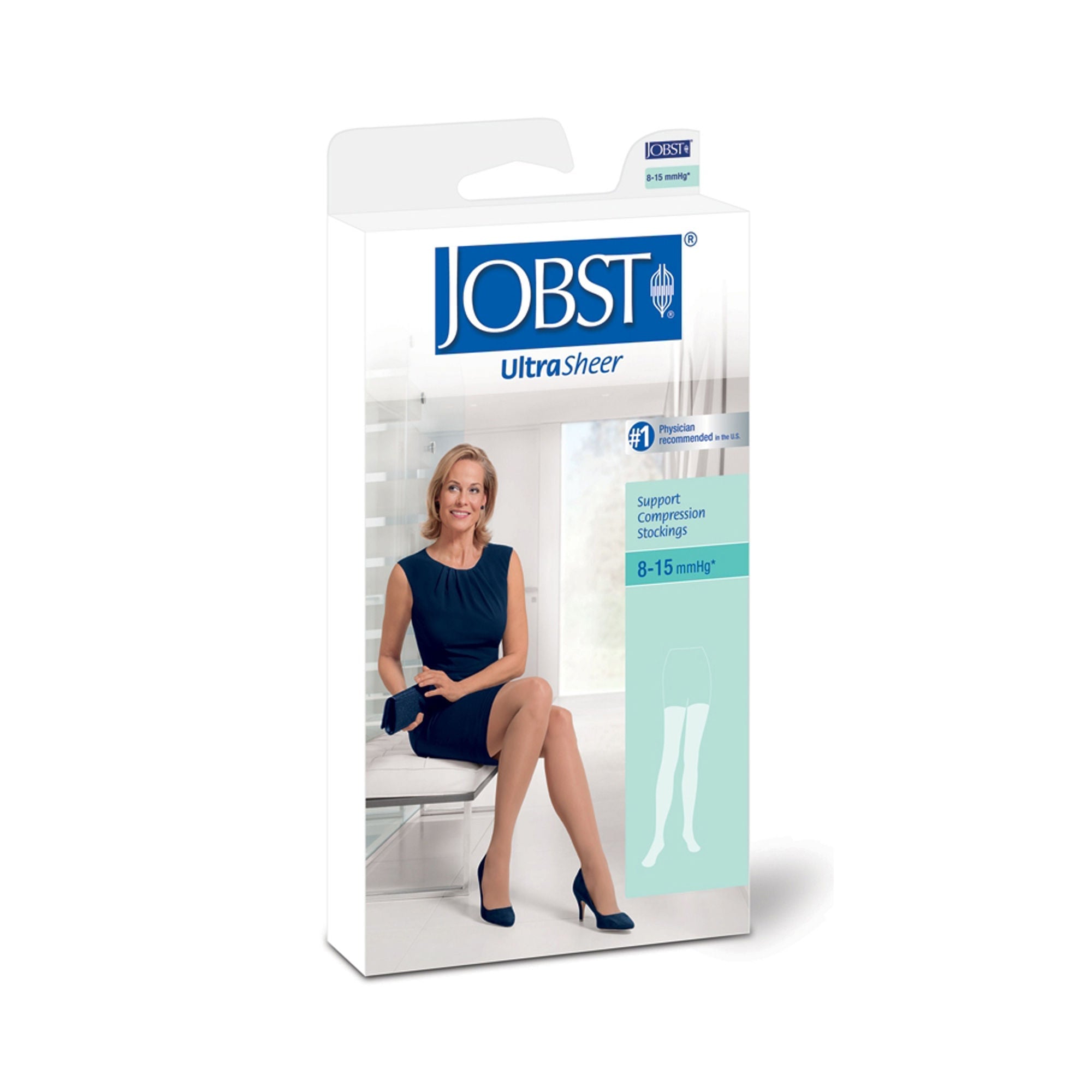 BSN Medical - 117223 Compression Stocking Jobst® Ultrasheer Thigh High Large Silky Beige Closed Toe
