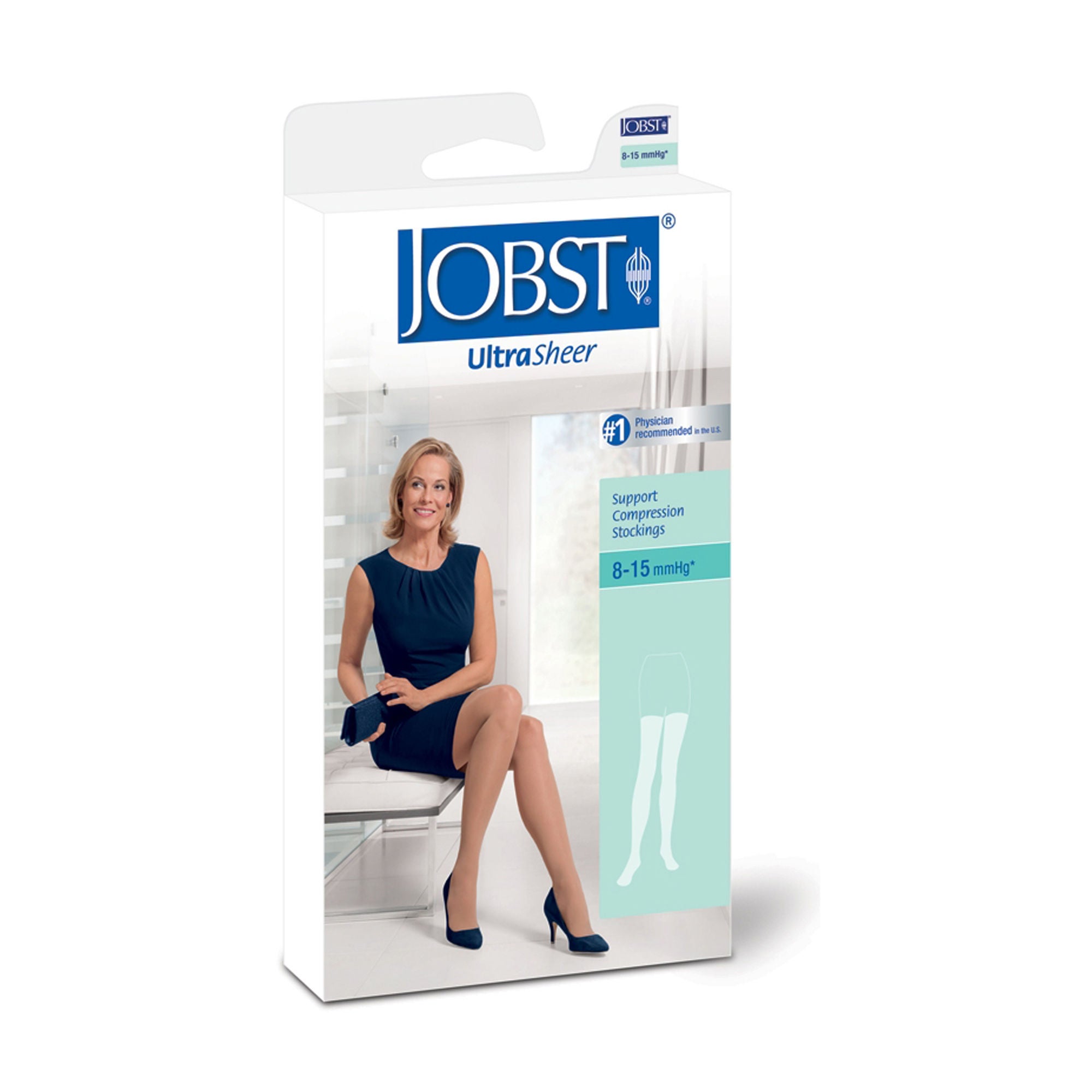 BSN Medical - 117224 Compression Stocking Jobst® Ultrasheer Thigh High X-Large Silky Beige Closed Toe