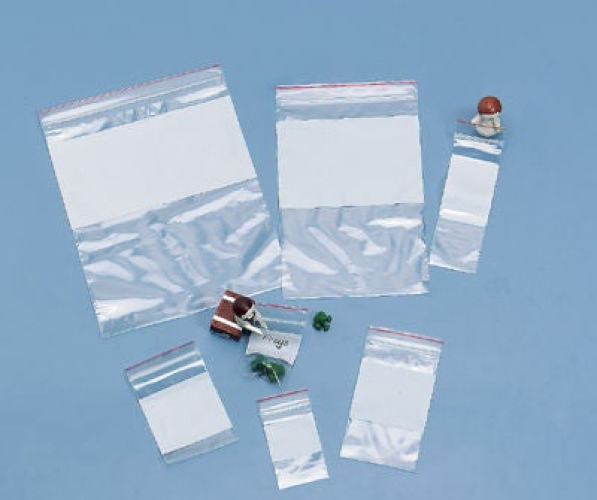 Health Care Logistics - 7547 Reclosable Bag Easy Write 5 X 8 Inch Plastic Clear / White Block Zipper Closure