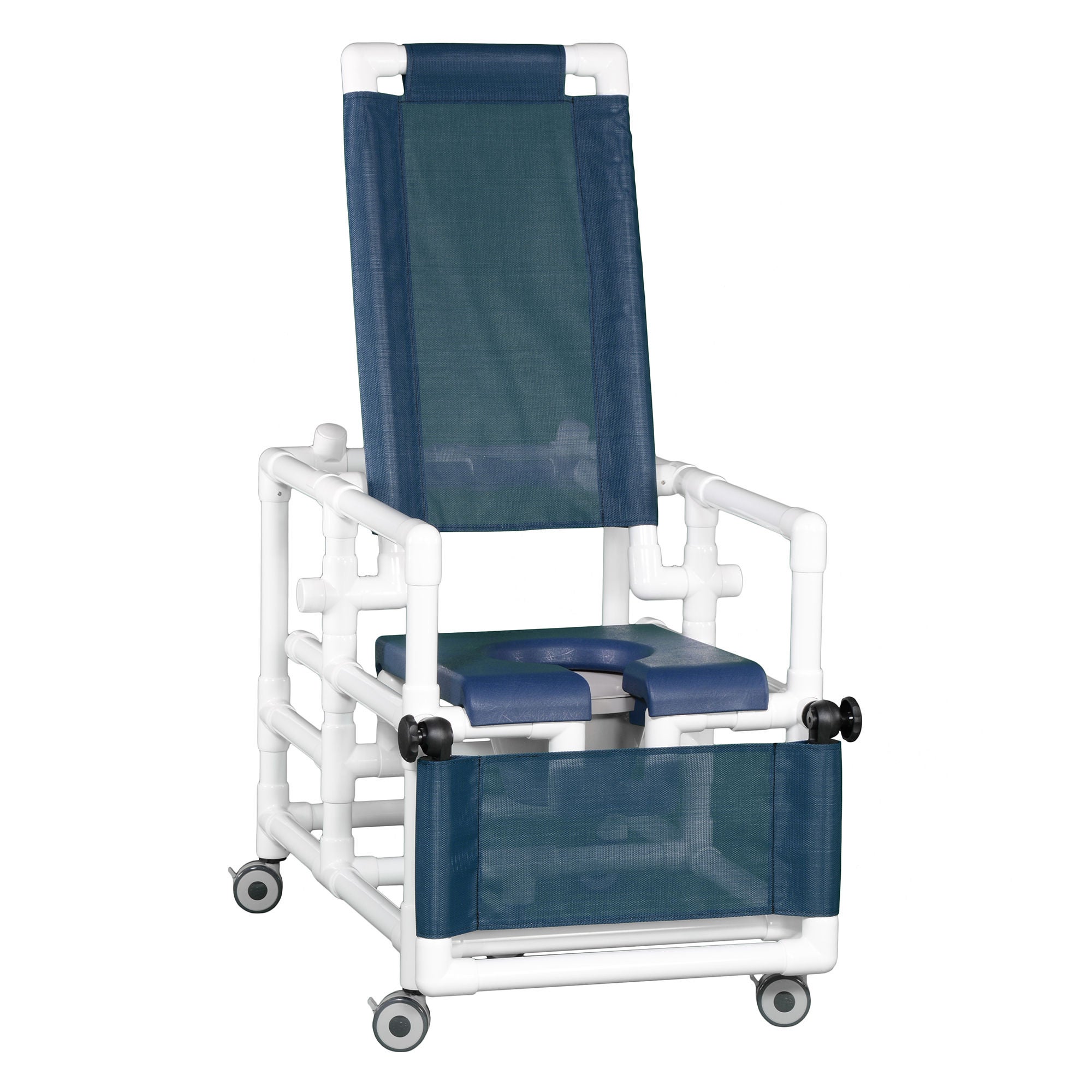 IPU - SCC260 RC Commode / Shower Chair ipu® Fixed Arms PVC Frame Reclining Backrest 24 Inch Seat Width 300 lbs. Weight Capacity