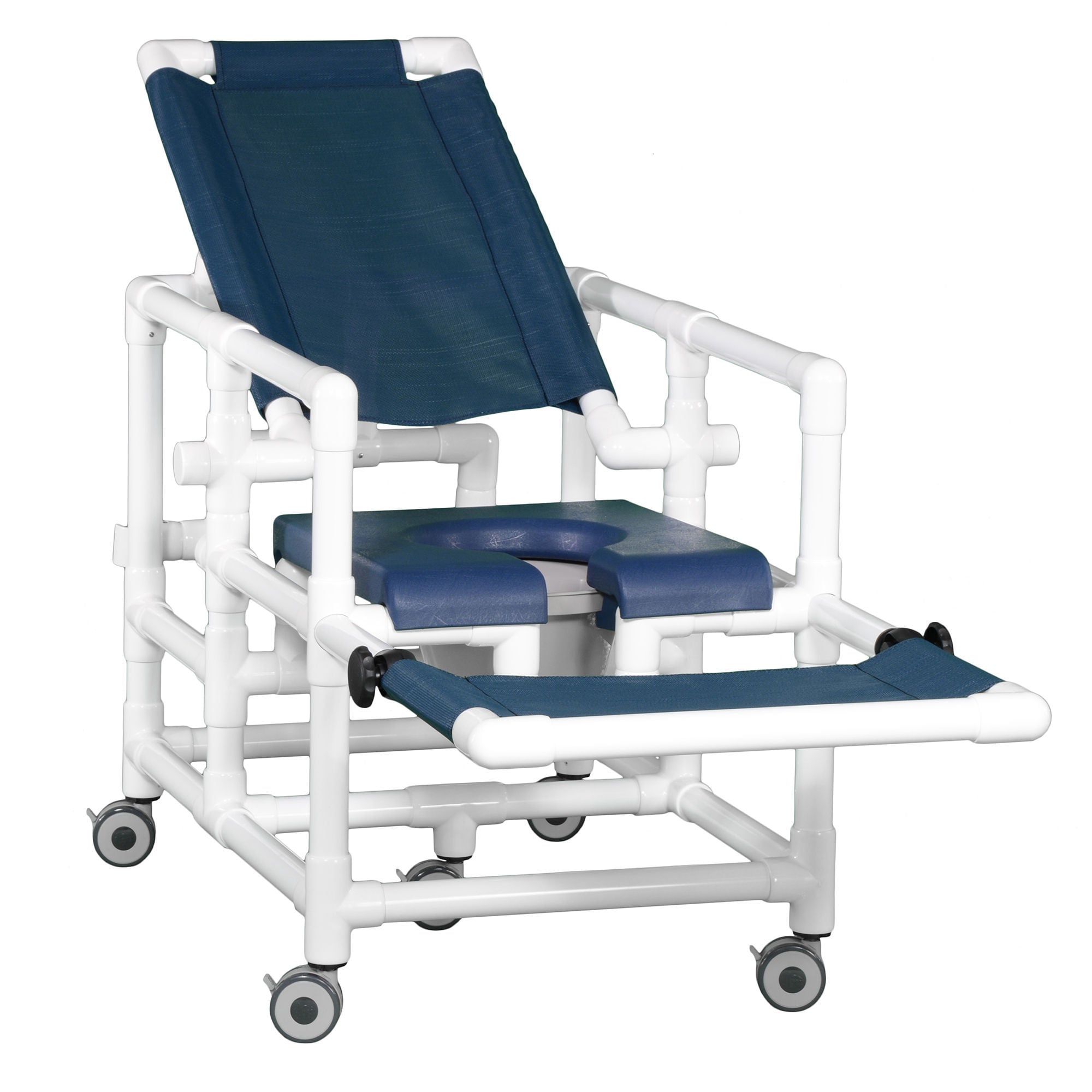 IPU - SCC260 RC Commode / Shower Chair ipu® Fixed Arms PVC Frame Reclining Backrest 24 Inch Seat Width 300 lbs. Weight Capacity
