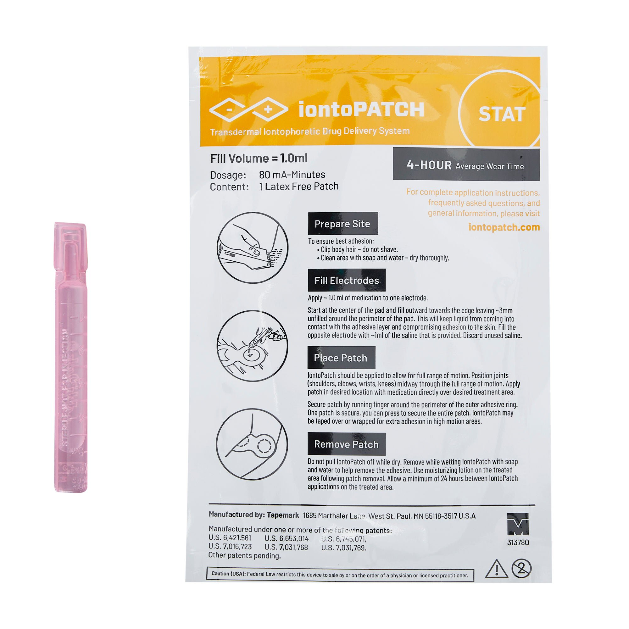 Performance Health - 081376573 Iontophoresis Patch IontoPatch® STAT 1.2 to 1.6 cc Fill Volume 6/Pk