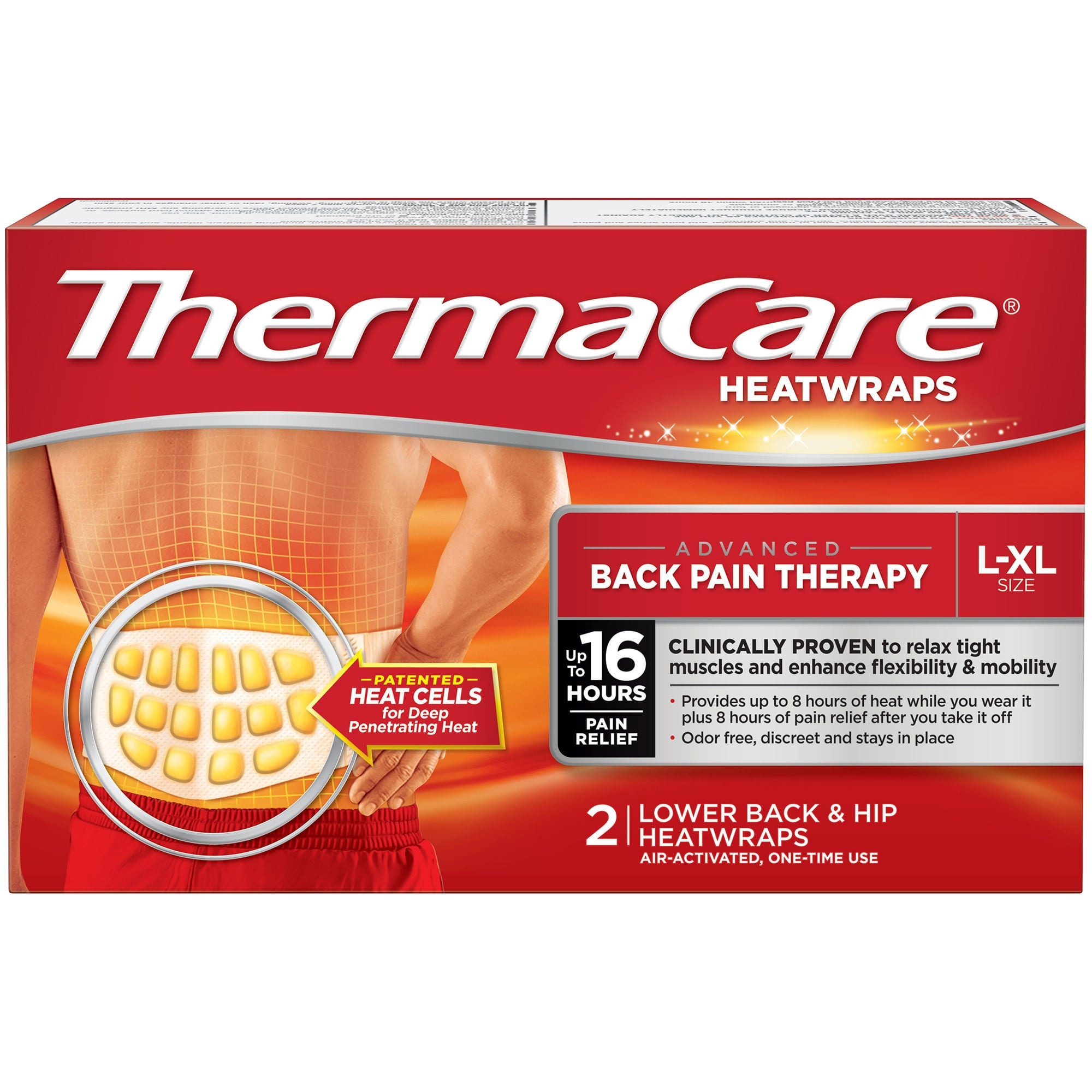 Glaxo Consumer Products - 00573301003 Instant Hot Patch ThermaCare® HeatWraps Back / Hip Large / X-Large Nonwoven Material Cover Disposable
