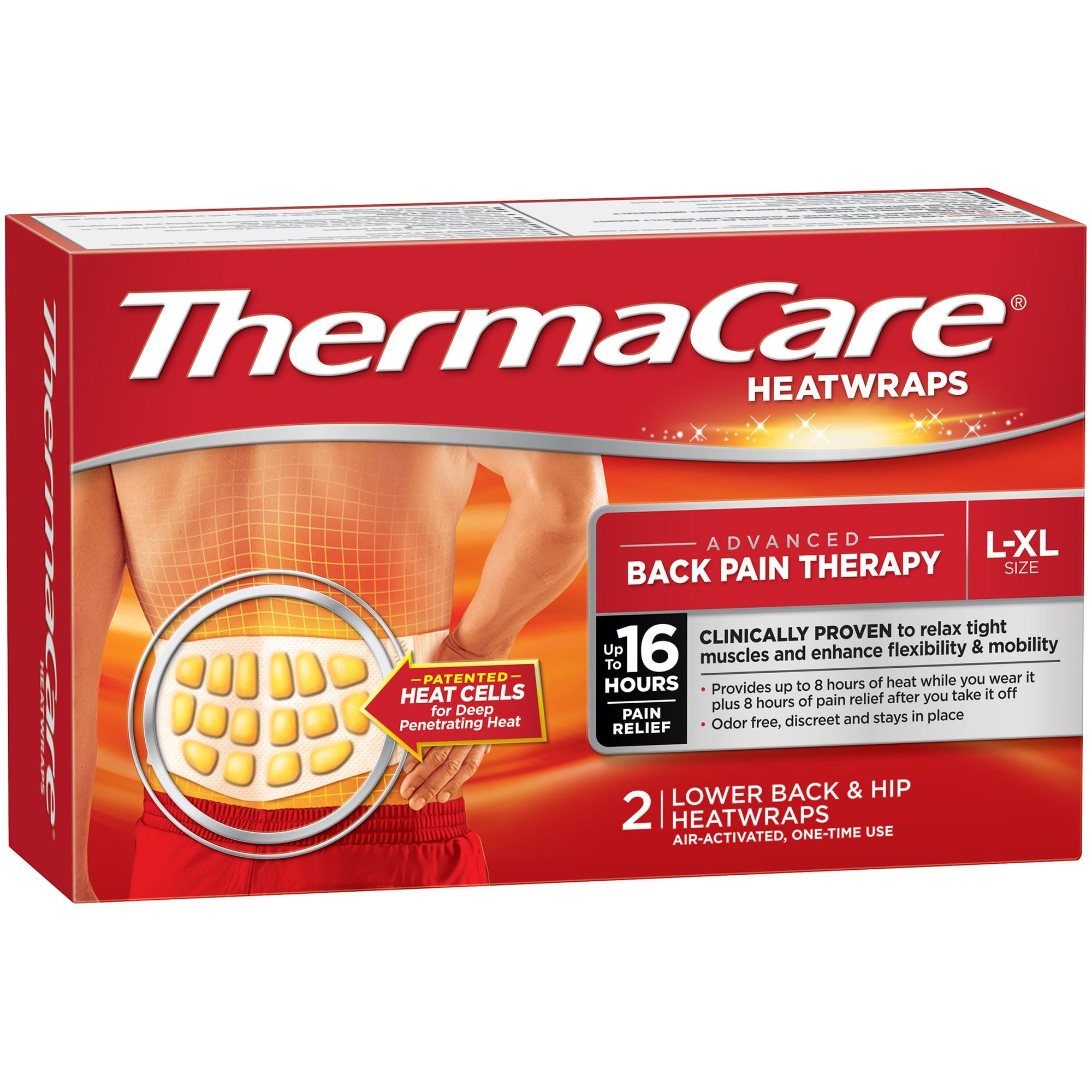 Glaxo Consumer Products - 00573301003 Instant Hot Patch ThermaCare® HeatWraps Back / Hip Large / X-Large Nonwoven Material Cover Disposable