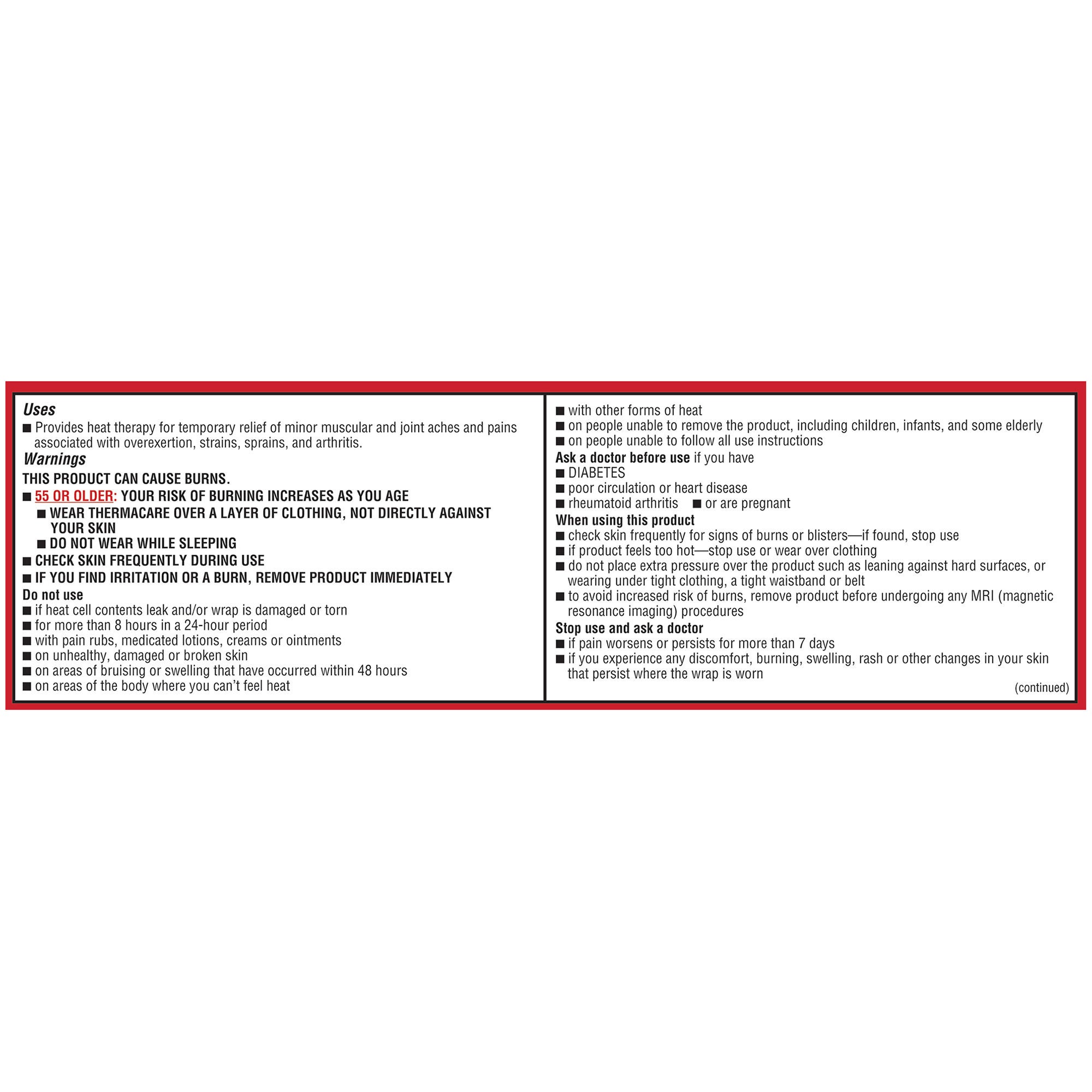 Glaxo Consumer Products - 00573301003 Instant Hot Patch ThermaCare® HeatWraps Back / Hip Large / X-Large Nonwoven Material Cover Disposable