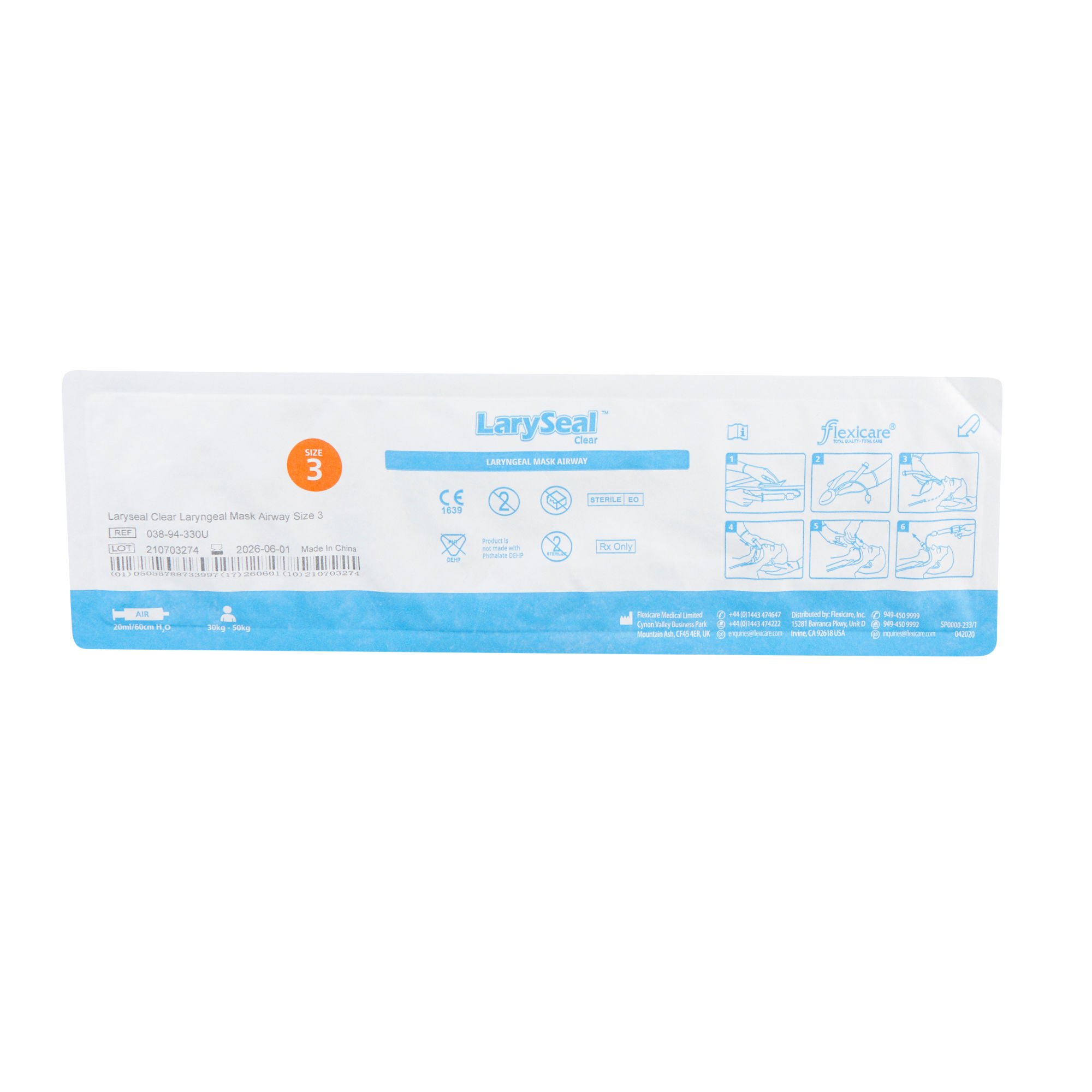 Flexicare - 038-94-330U LarySeal™ Clear Laryngeal Mask