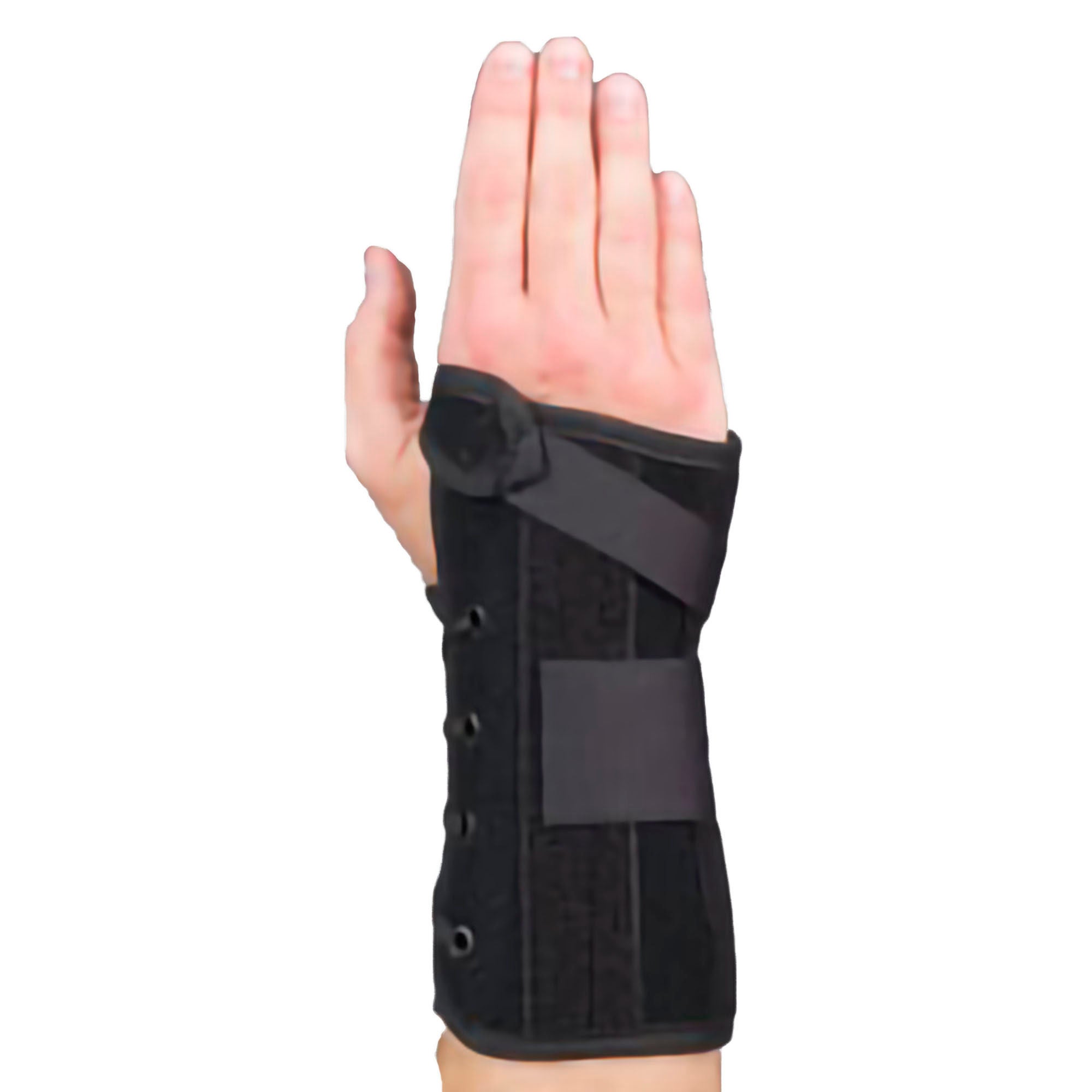Medical Specialties - 223934 Wrist Brace Wrist Lacer™ Aluminum / Felt / Suede Right Hand Black Medium