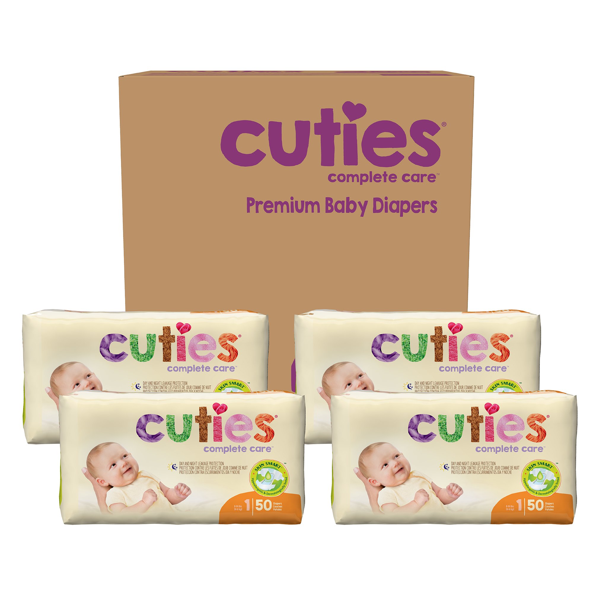 First Quality Products LLC CR1001 - Cuties® Premium Diaper, Size 1 - 1/Pack, 4/Case
