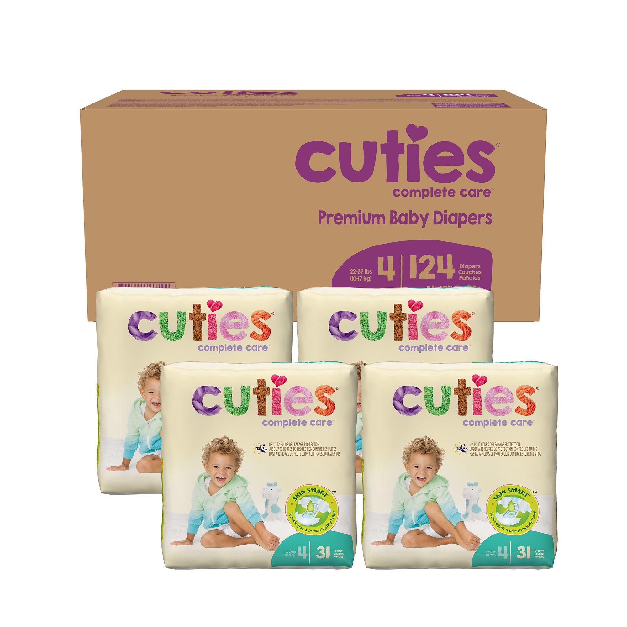 First Quality Products LLC CR4001 - Cuties® Premium Diaper, Size 4 - 1/Pack, 4/Case