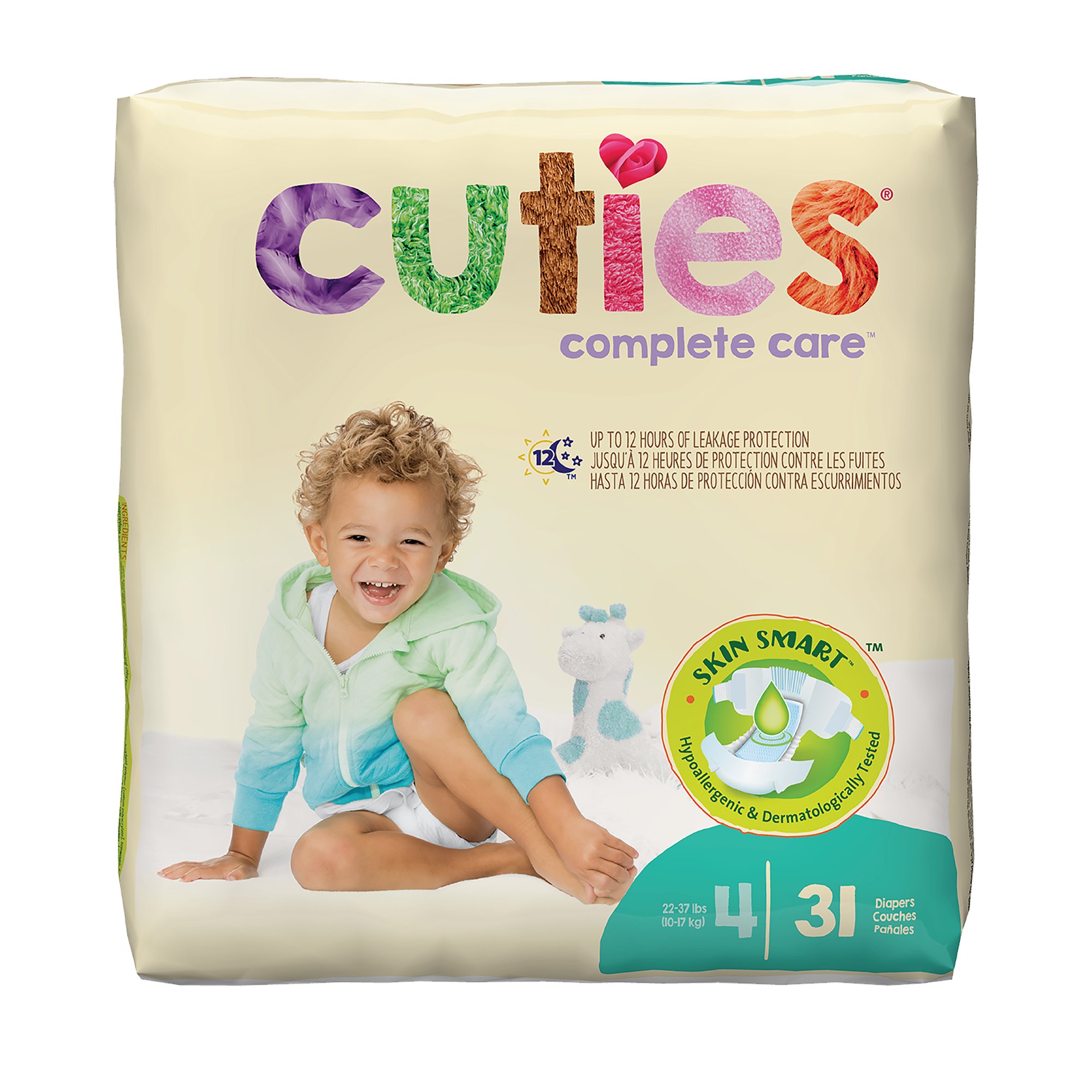 First Quality Products LLC CR4001 - Cuties® Premium Diaper, Size 4 - 1/Pack, 4/Case