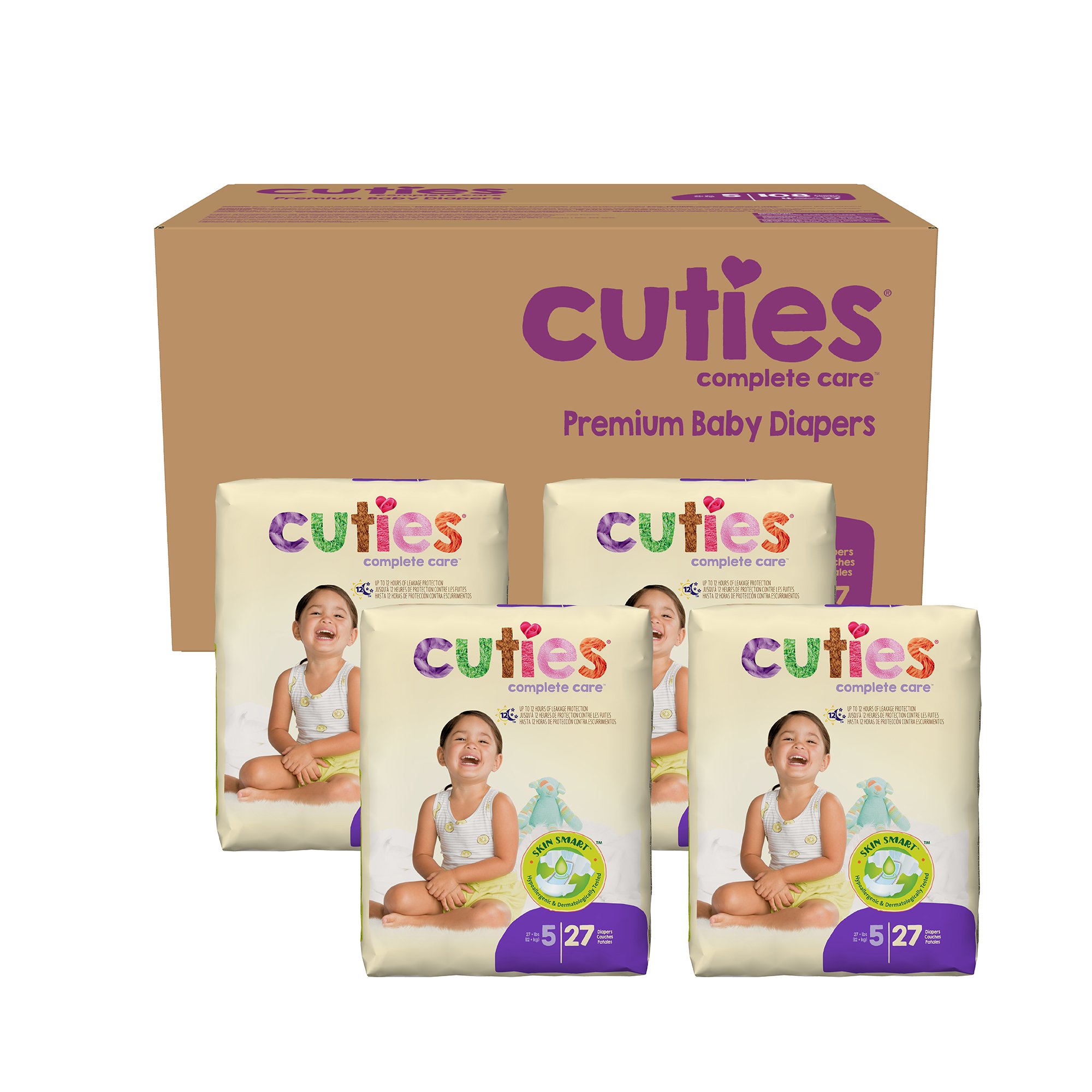 First Quality Products LLC CR5001 - Cuties® Premium Diaper, Size 5 - 1/Pack, 4/Case