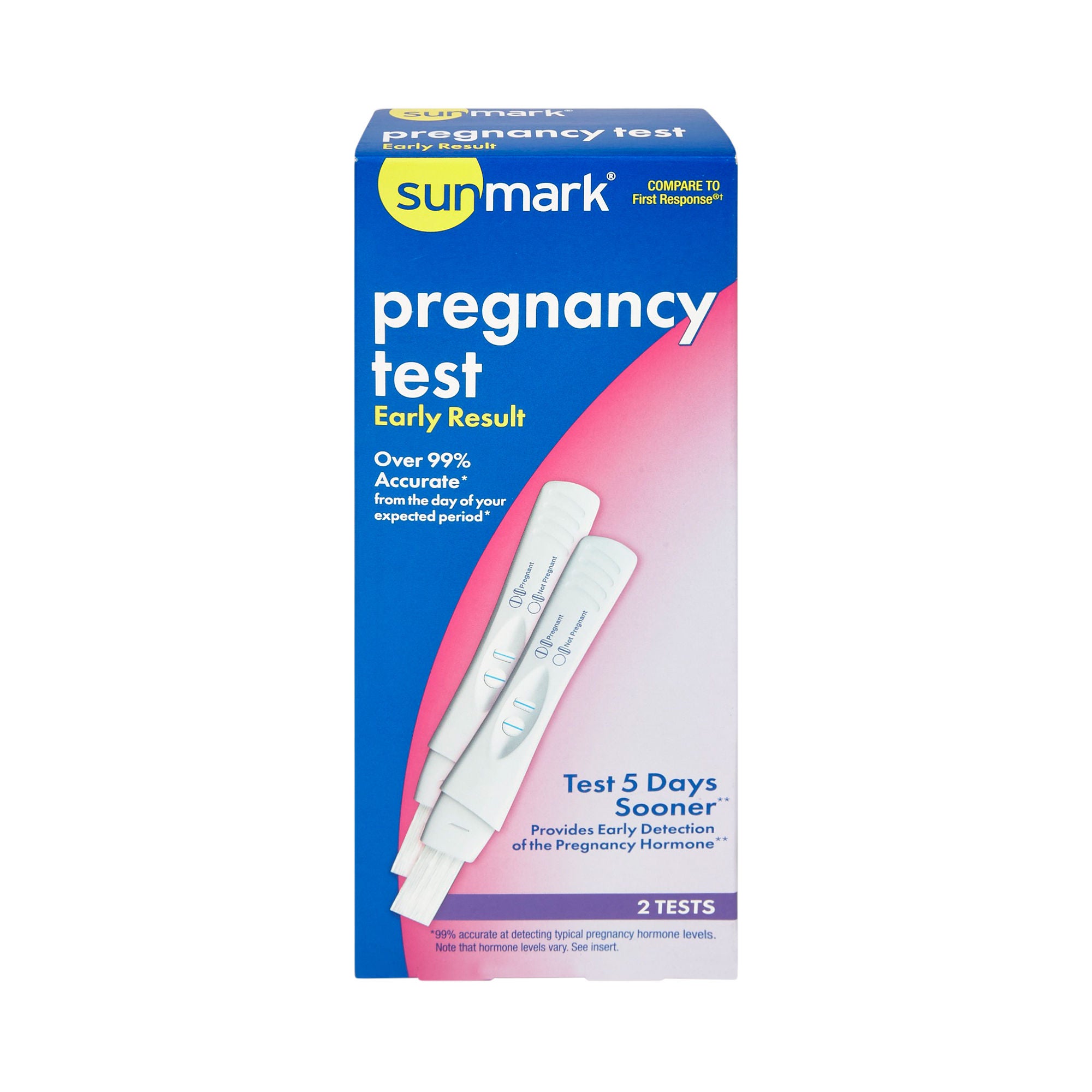 McKesson Brand - 49348081233 Reproductive Health Test Kit sunmark® hCG Pregnancy Test 2 Tests CLIA Waived