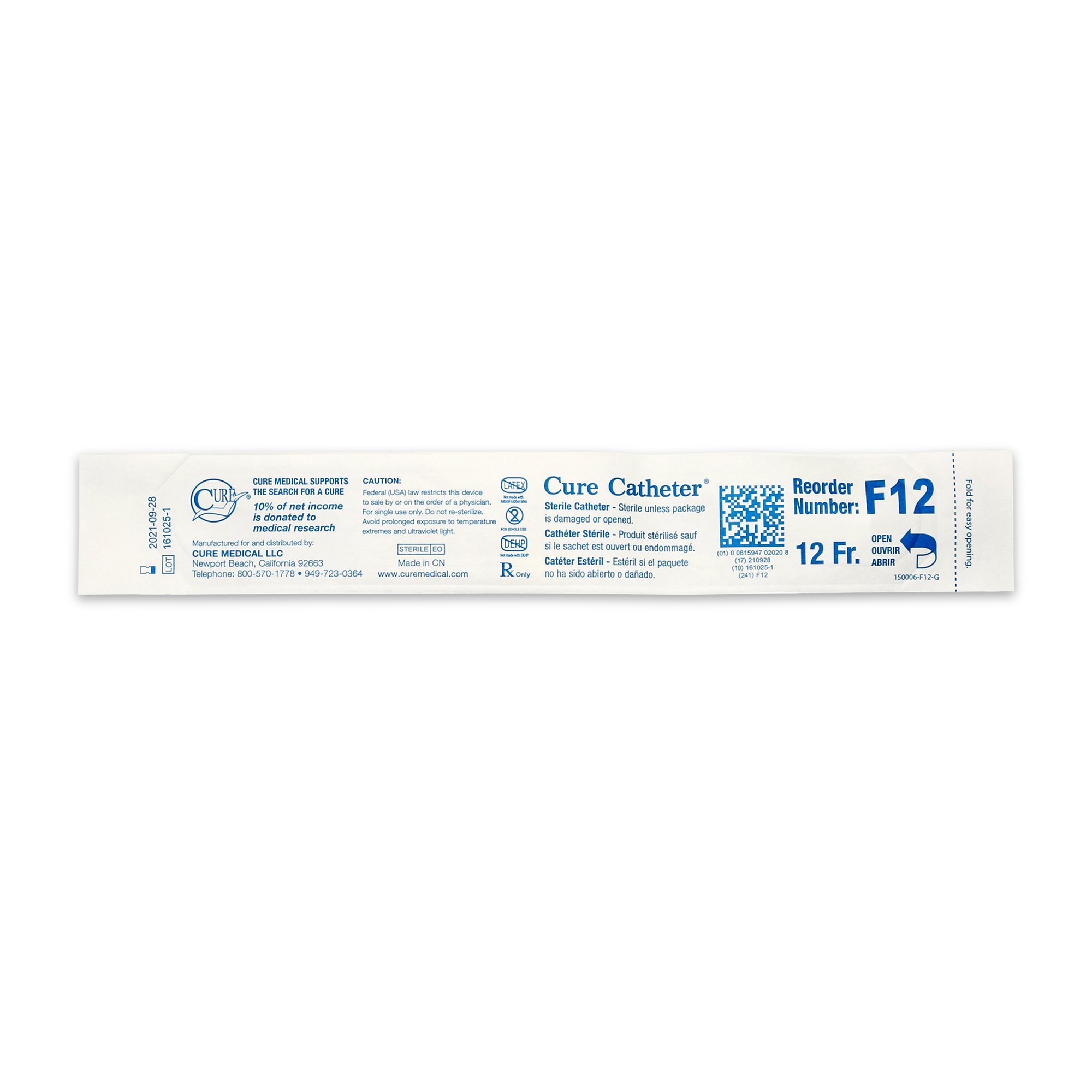 ConvaTec F12 - Cure Catheter™ Female Intermittent Catheter, 12 Fr. - 1/Each, 30/Box, 300/Case