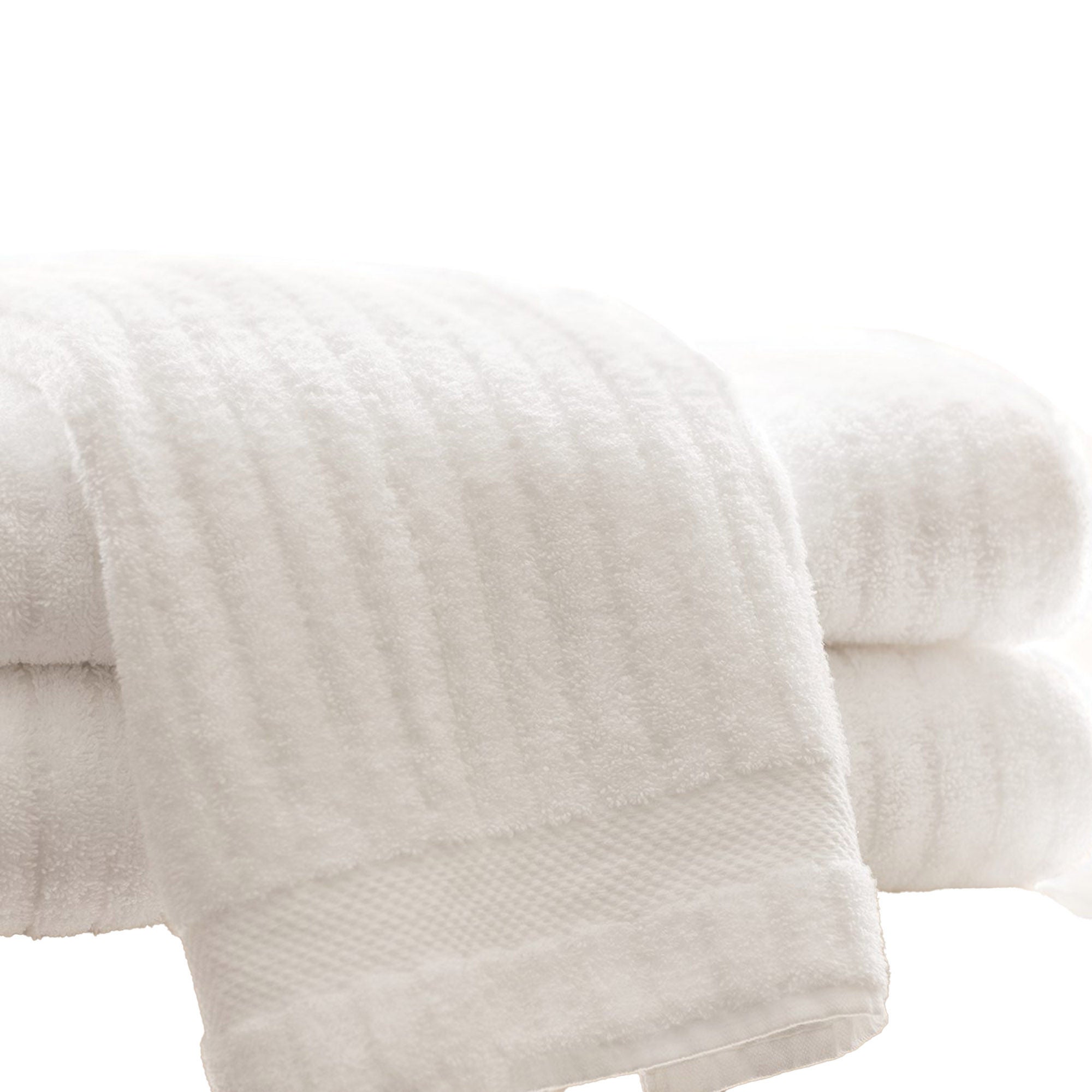 Standard Textile - 46815100 Washcloth Luxury Stripe 13 X 13 Inch White Reusable