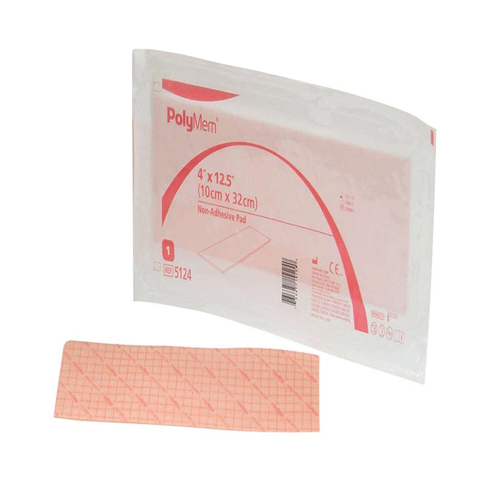 Ferris Manufacturing 5124 - PolyMem® Nonadhesive without Border Foam Dressing, 4 x 12.5 Inch - 1/Each, 12/Box, 12/Case