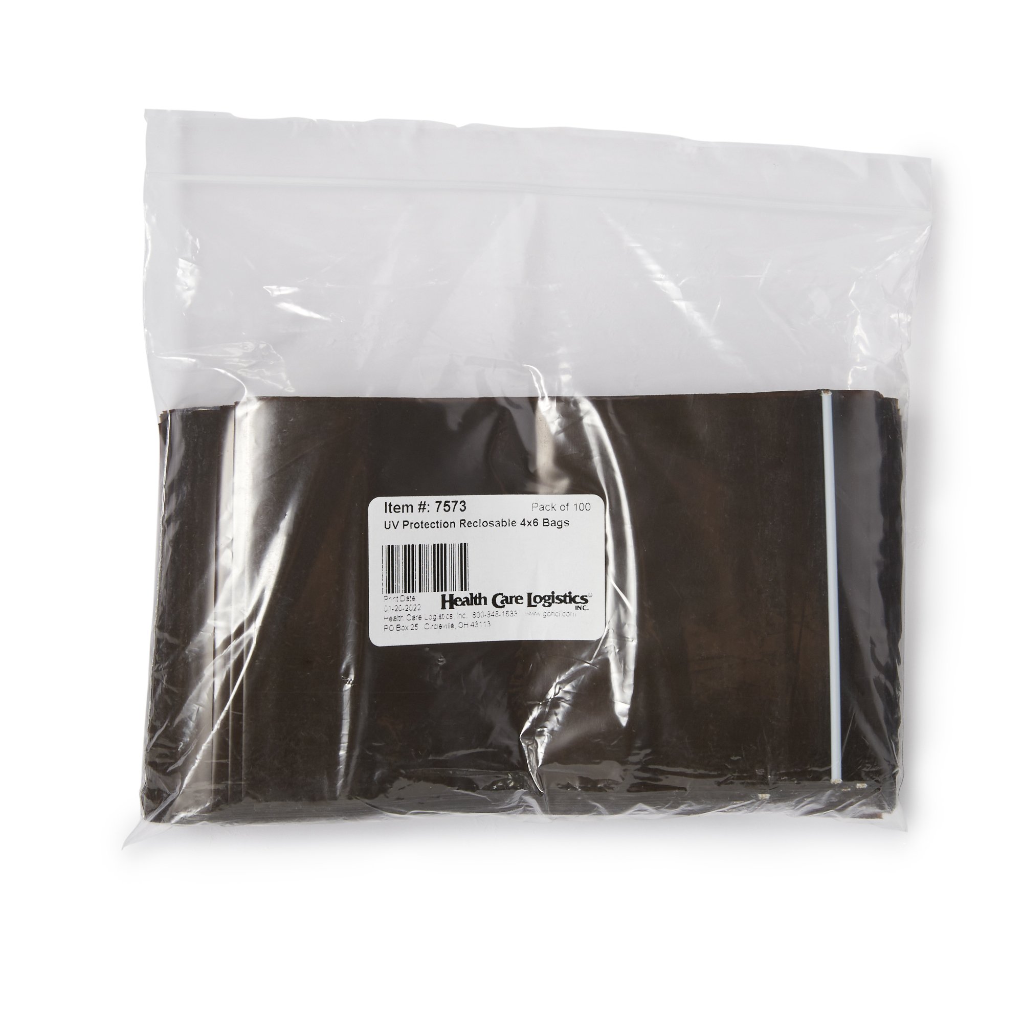 Health Care Logistics 7573 - Minigrip® Zippit® Reclosable UV Protection Bag, 4 x 6 Inch - 100/Pack