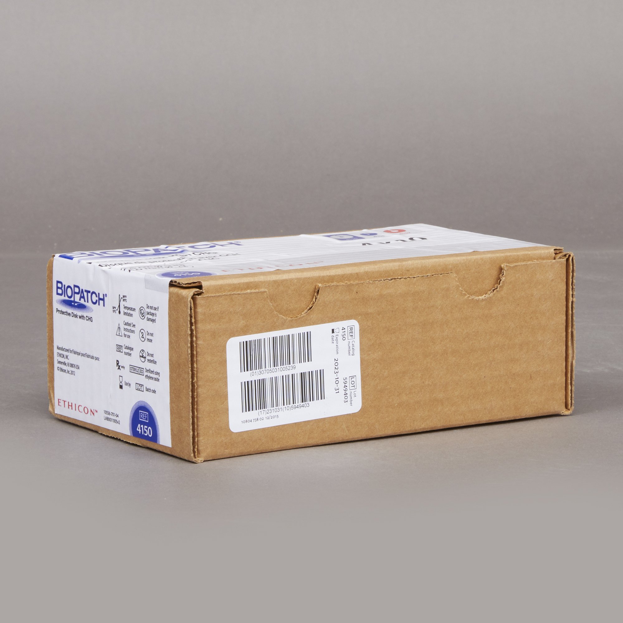 J & J Healthcare Systems 4150 - Biopatch® I.V. Dressing with CHG, 1 Inch Disk With 4-mm Center Hole - 1/Each, 10/Box, 40/Case