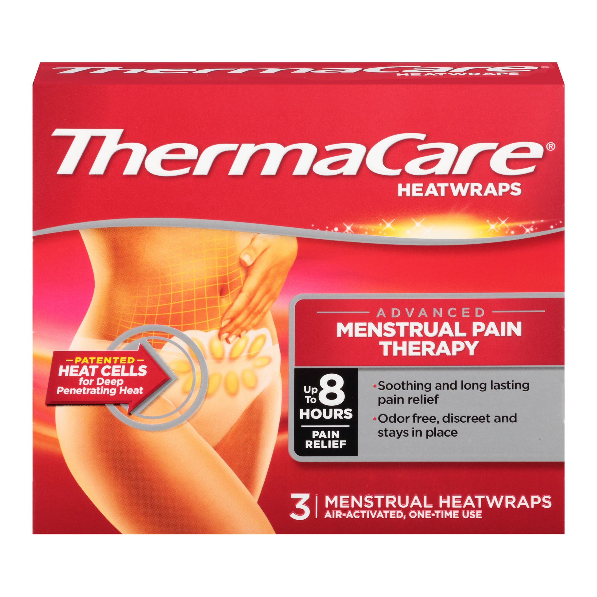 Glaxo Consumer Products - 00573302002 Instant Hot Patch ThermaCare® HeatWraps Menstrual Pain Abdomen One Size Fits Most Nonwoven Material Cover Disposable