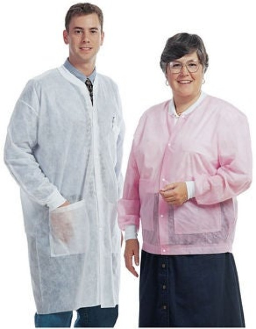 McKesson Brand - 34-180 Lab Coat PRETECT™ Blue X-Large Knee Length Spunbond Polypropylene Disposable