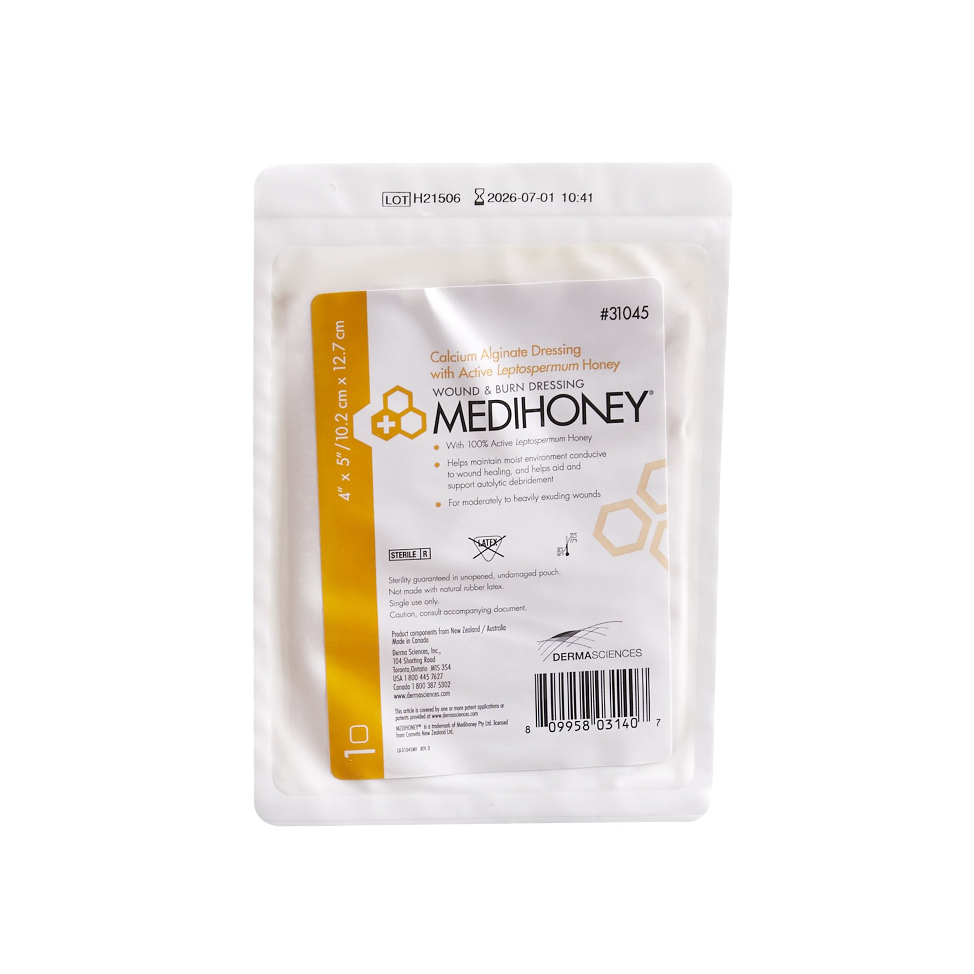 MEDIHONEY Honey Impregnated Wound Dressing 31045 by McKesson Brand