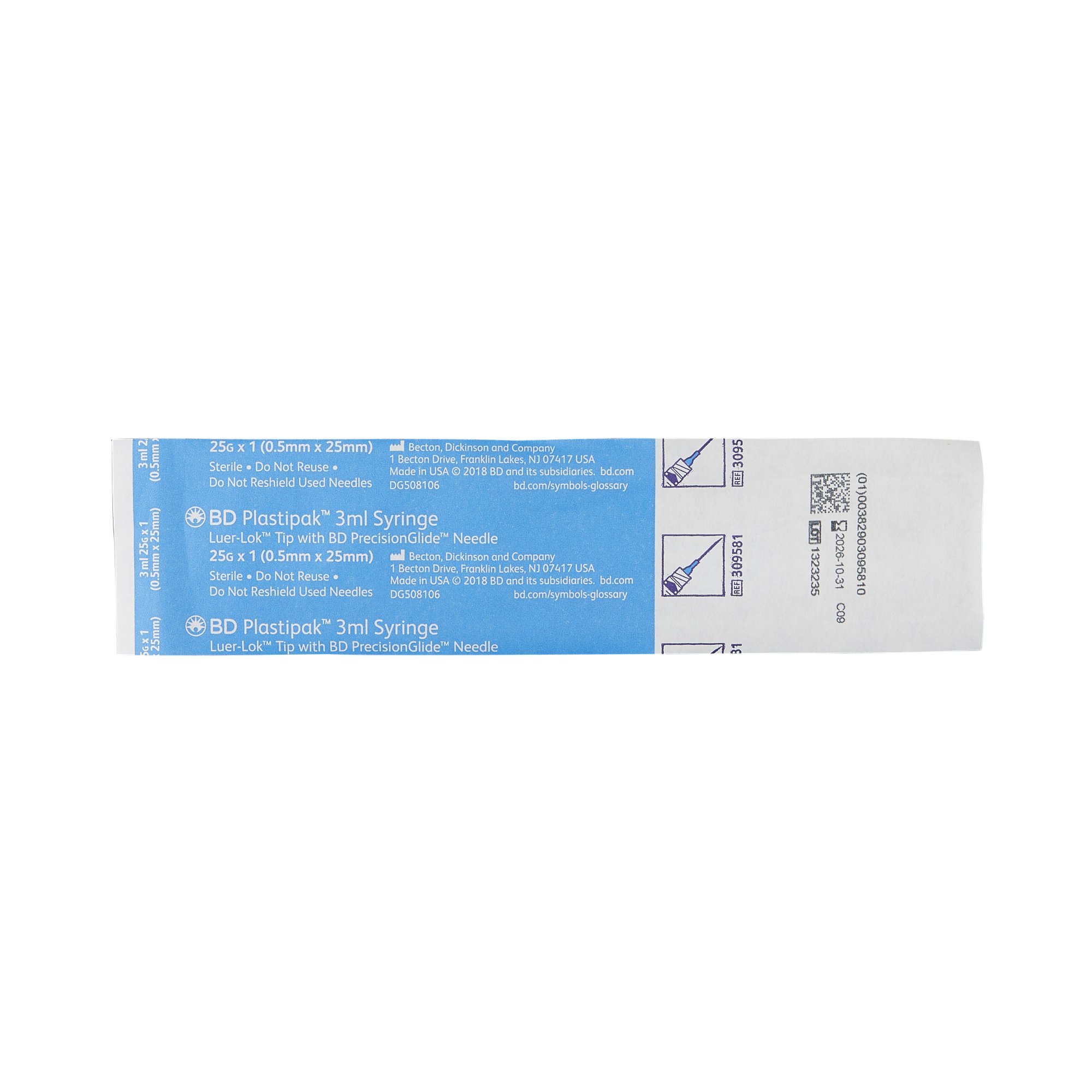 BD - 309581 PrecisionGlide™ 3 mL Syringe with Hypodermic Needle