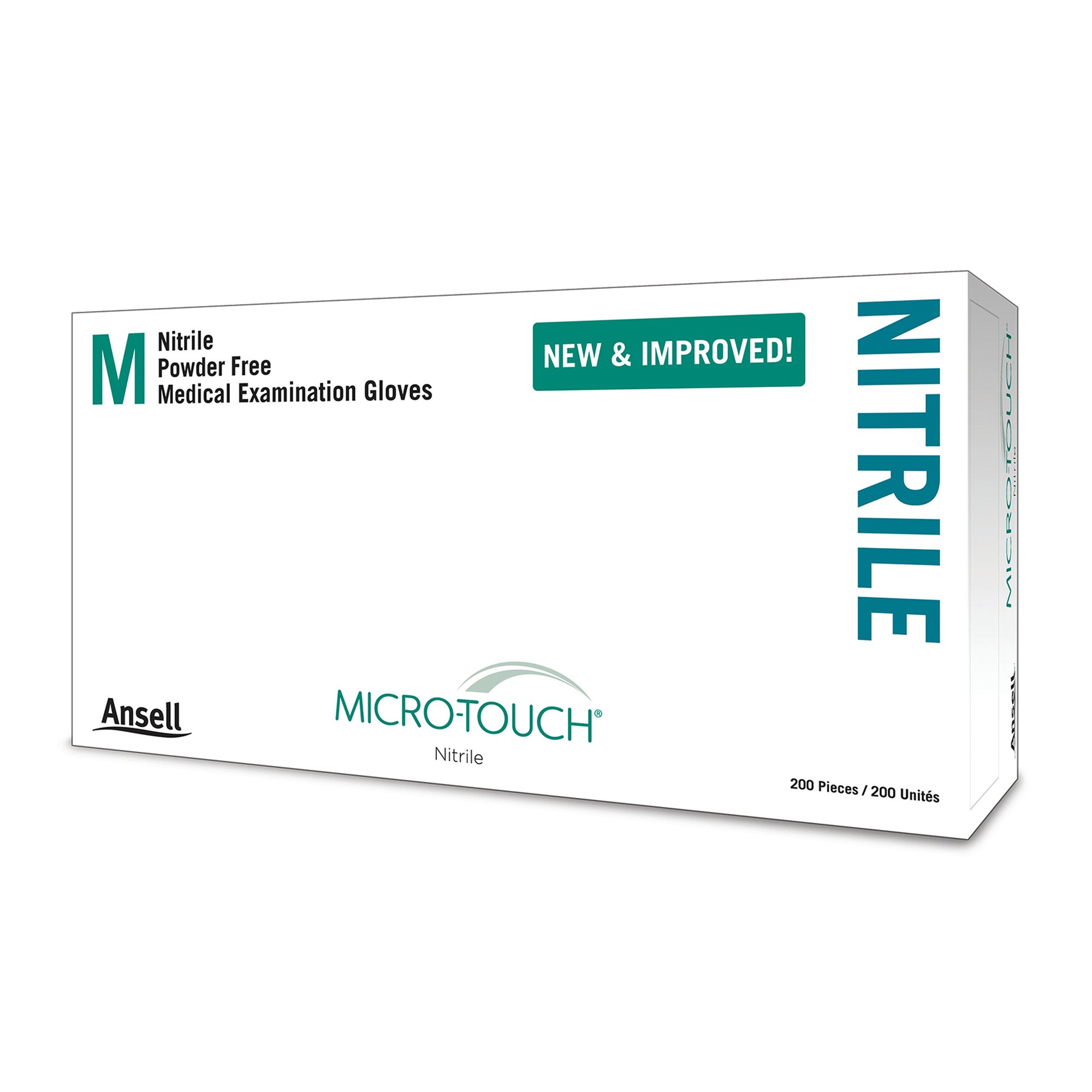 Ansell 6034302 - Micro-Touch® Nitrile Exam Glove, Medium, Blue - 1/Box, 10/Case