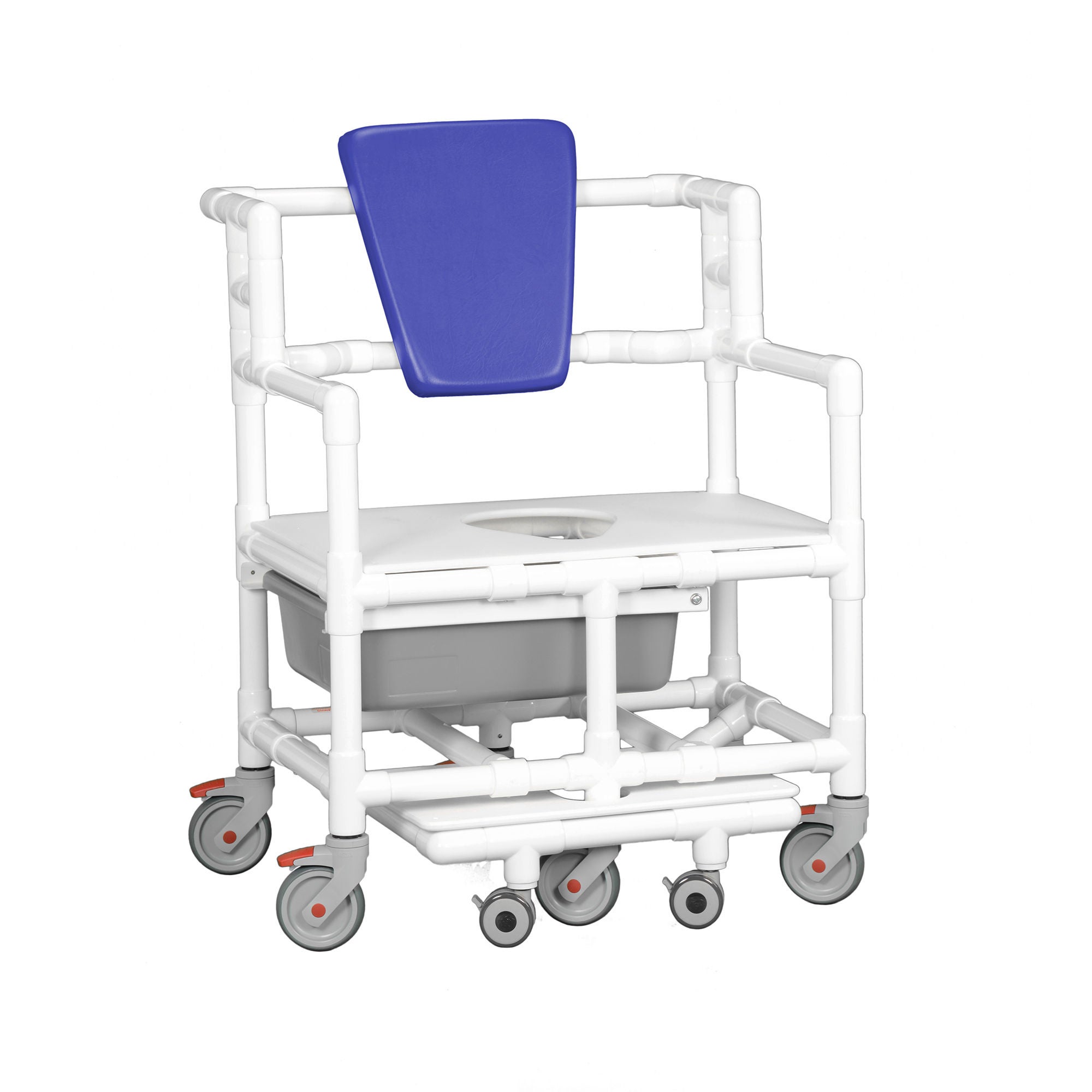 IPU - BSC660P Commode / Shower Chair ipu® Fixed Arms PVC Frame Mesh Backrest 28 Inch Seat Width 700 lbs. Weight Capacity