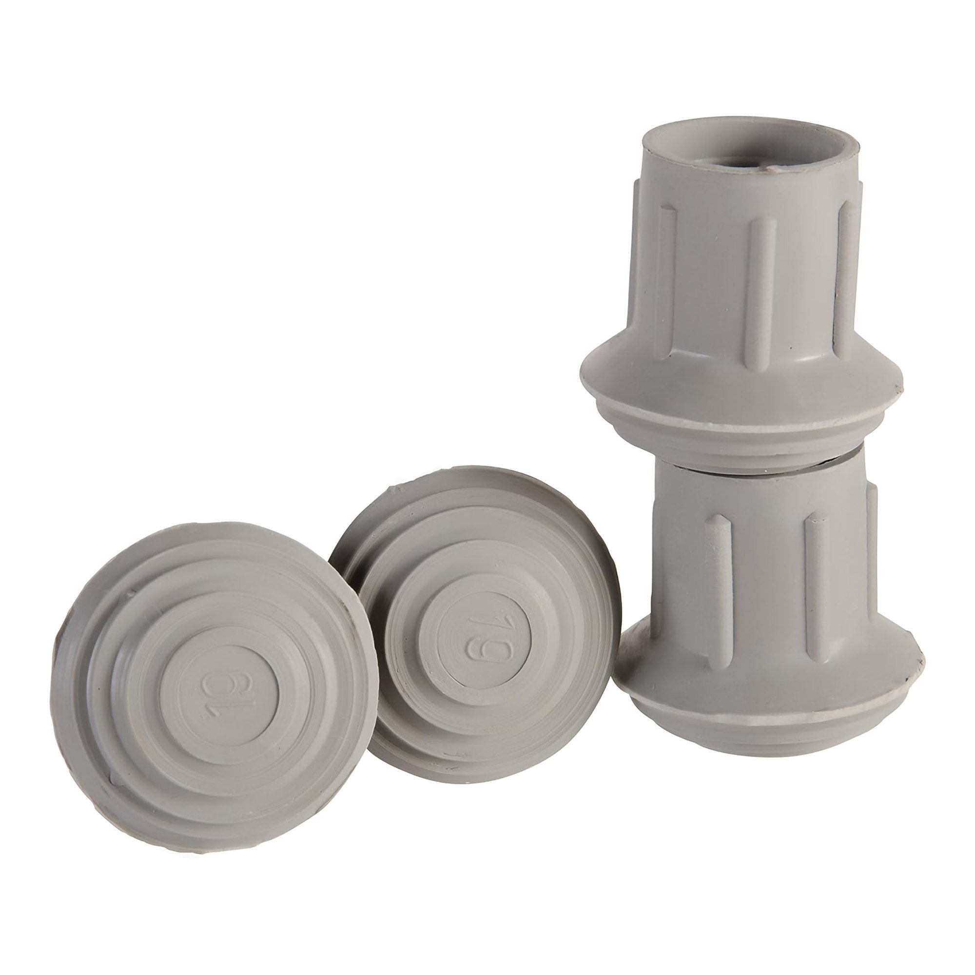 Mabis Healthcare 519-1373-9504 - Mabis Replacement Tips for Walkers, Canes and Commode Chairs, 1-inch - 4/Box