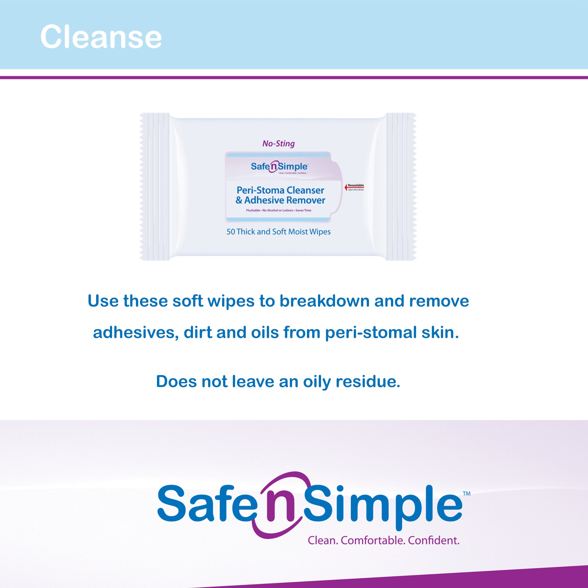 Safe N Simple - SNS00525 Safe n Simple™ Adhesive Remover Wipes