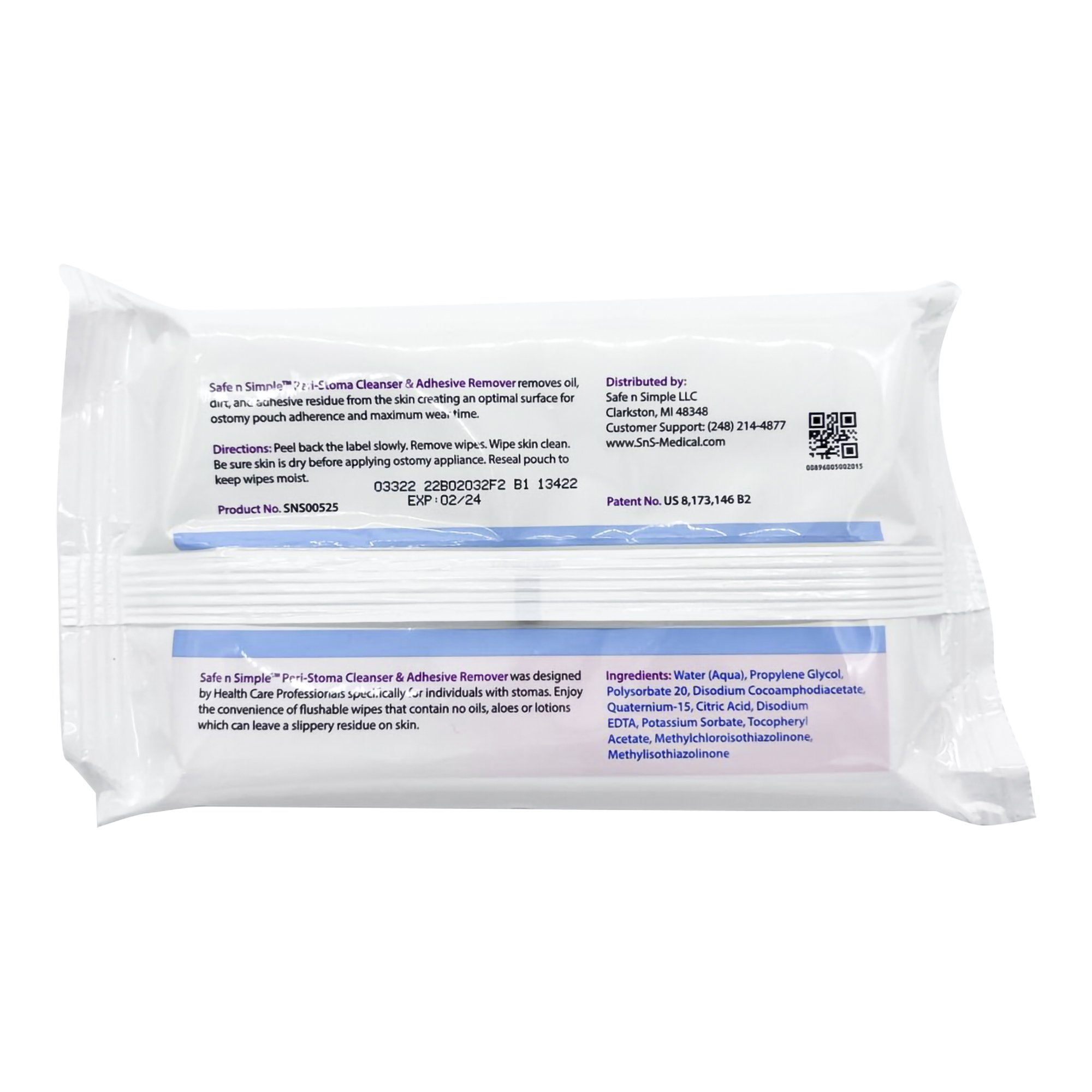 Safe N Simple SNS00525 - Safe n Simple™ Adhesive Remover Wipes - 50/Pack, 600/Case