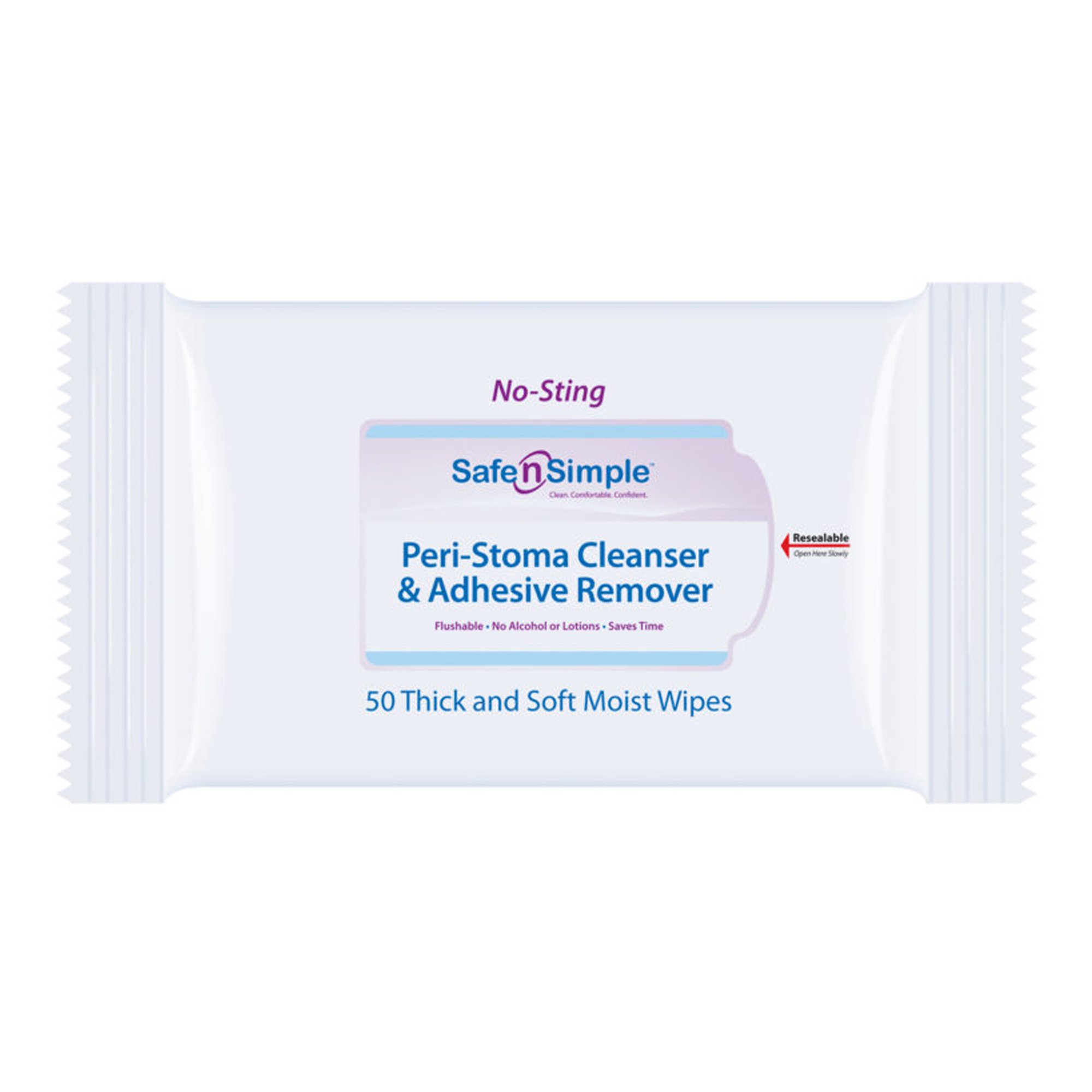 Safe N Simple SNS00525 - Safe n Simple™ Adhesive Remover Wipes - 50/Pack, 600/Case