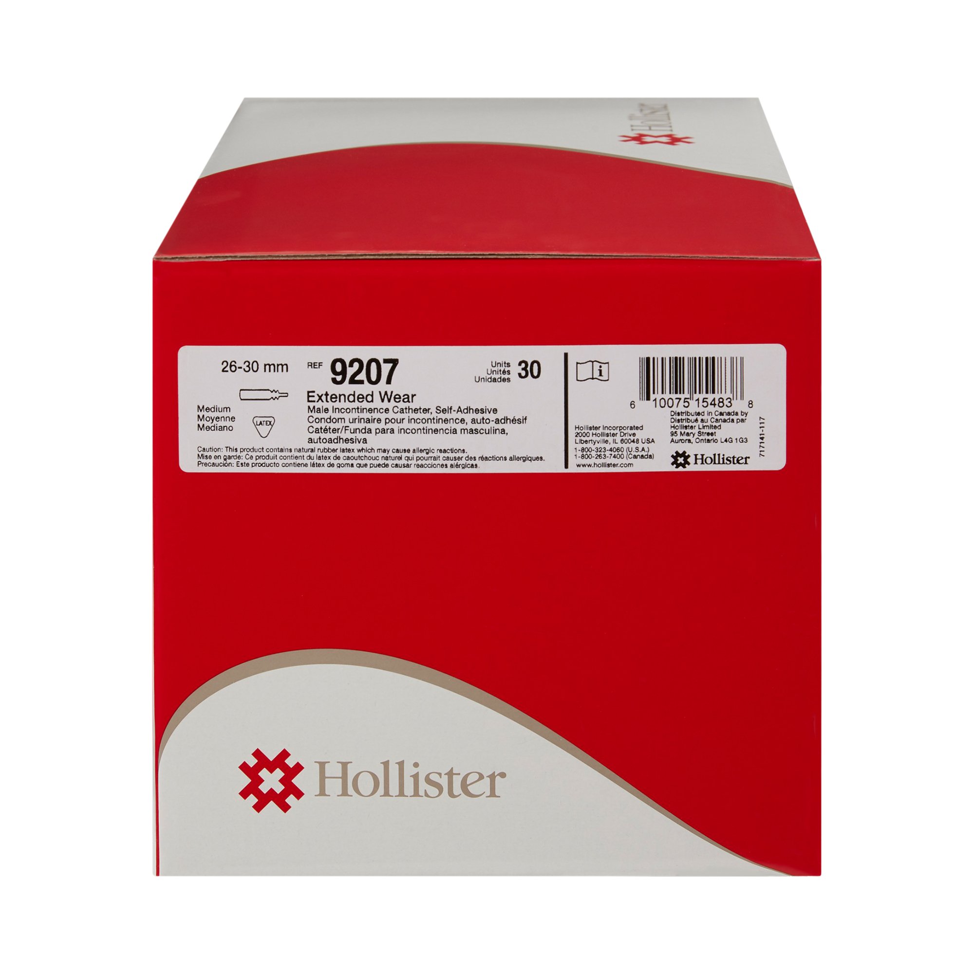 Hollister 9207 - Hollister Extended™ Male External Catheter, Medium - 1/Each, 30/Box