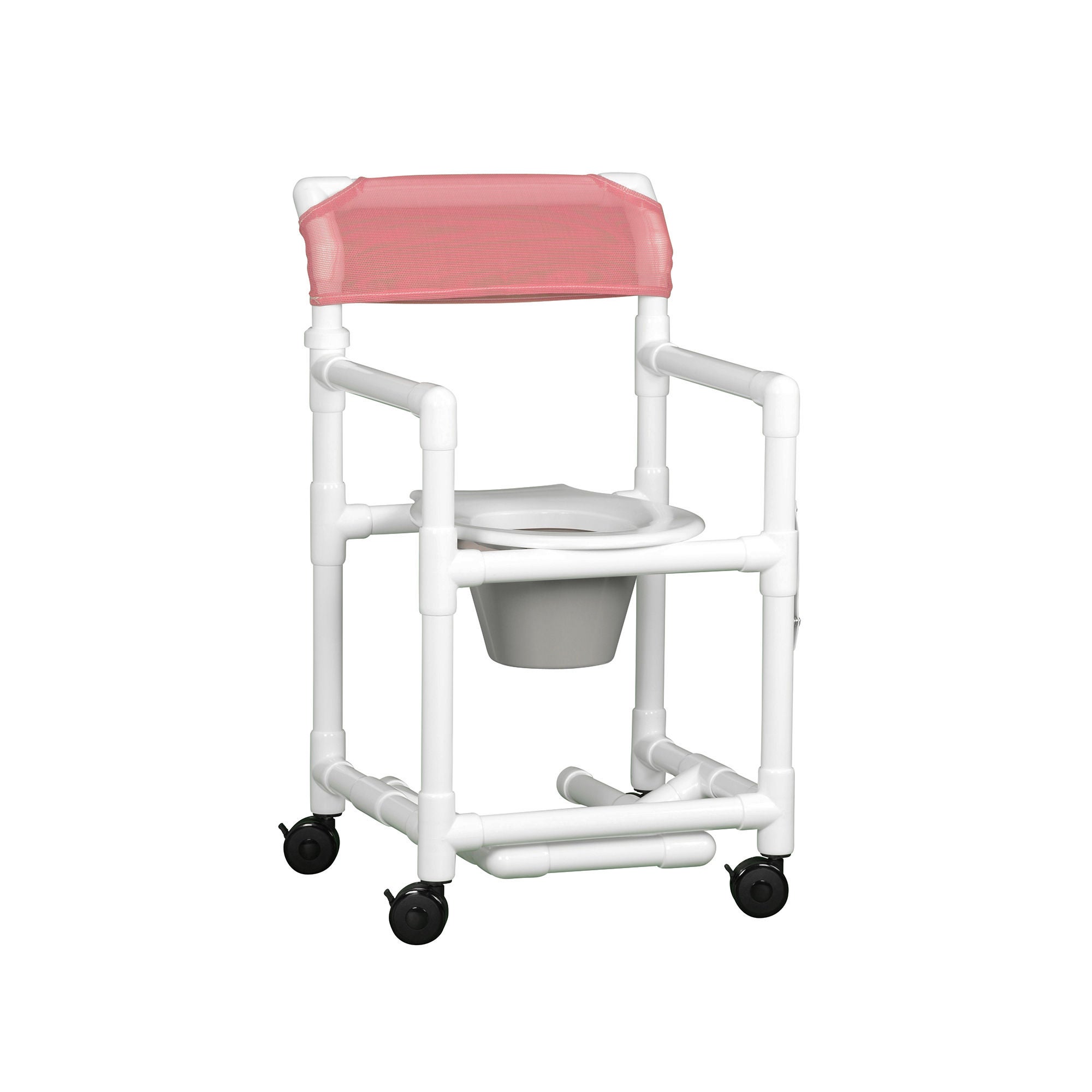 IPU - VL SC17 P FRLDA Commode / Shower Chair Standard Drop Arm - Left PVC Frame Mesh Backrest 17-1/4 Inch Seat Width 300 lbs. Weight Capacity