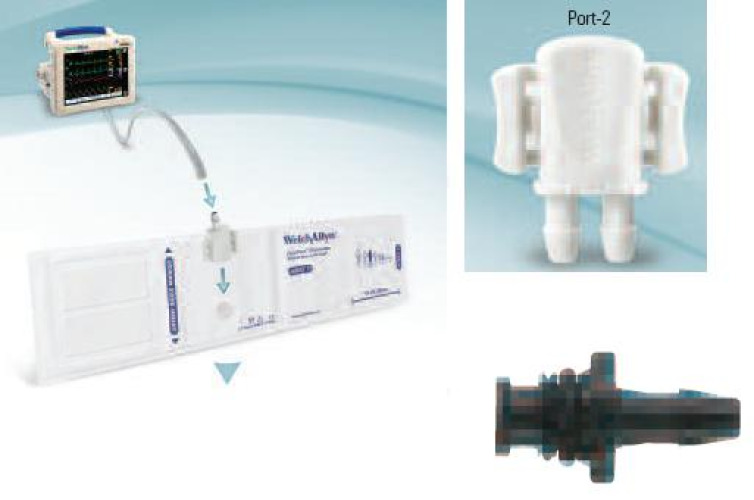 Welch Allyn - SOFT-11-2TP Single Patient Use Blood Pressure Cuff FlexiPort® 25 to 34 cm Arm Cloth Fabric Cuff Adult Cuff