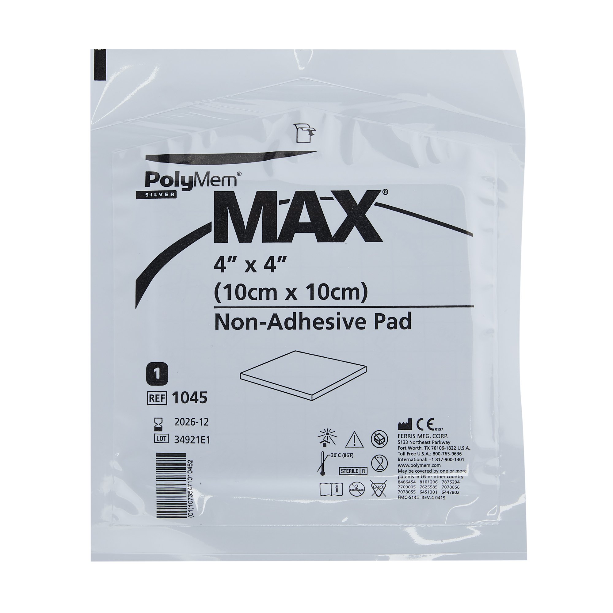 PolyMem MAX Silver Foam Dressing 1045 by Ferris Manufacturing