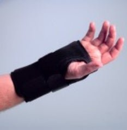 Darco International - 451-4010-40R Wrist Brace Deluxe Aluminum / Cotton Flannel / Nylon / Trilaminate Foam Right Hand Black Medium