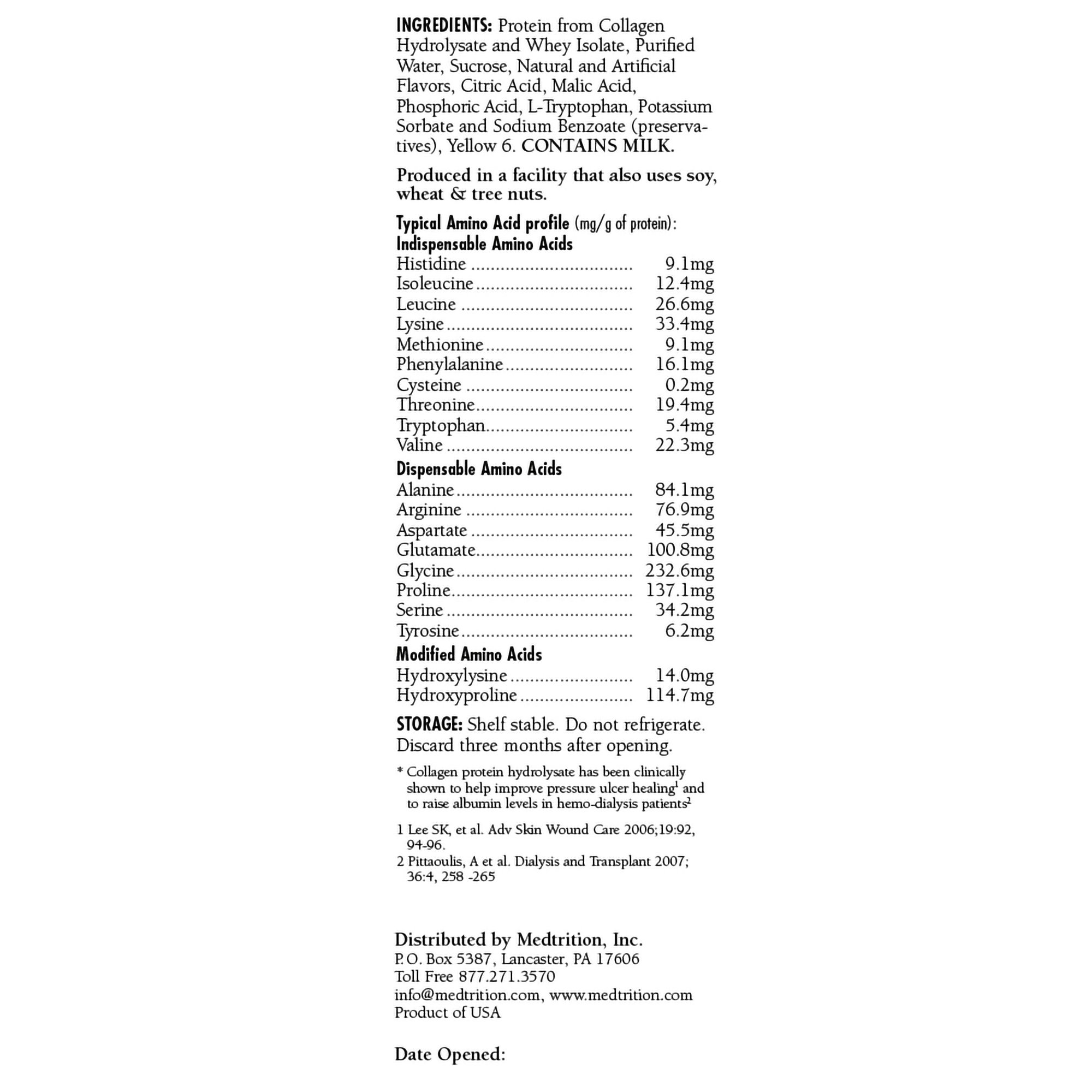 Medtrition-National Nutrition 11671 - ProSource® Plus Orange Crème Collagen and Whey Protein Formula, 32-ounce Bottle - 1/Each, 4/Case