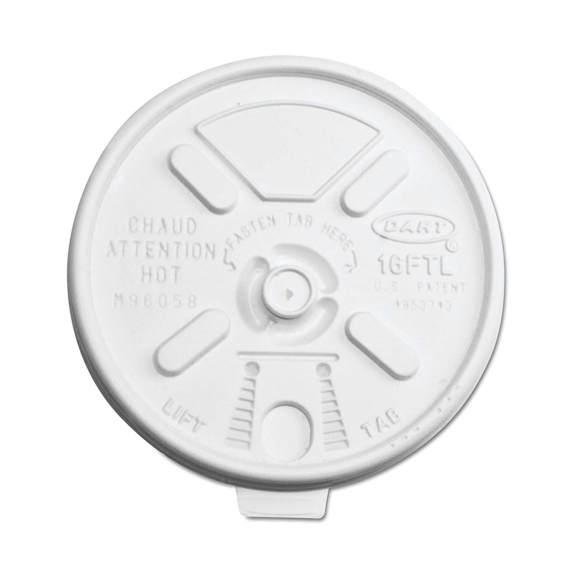RJ Schinner Co - 16FTL Drinking Cup Lid Dart® Lock & Lift For 16 oz. Cups Clear Plastic Disposable