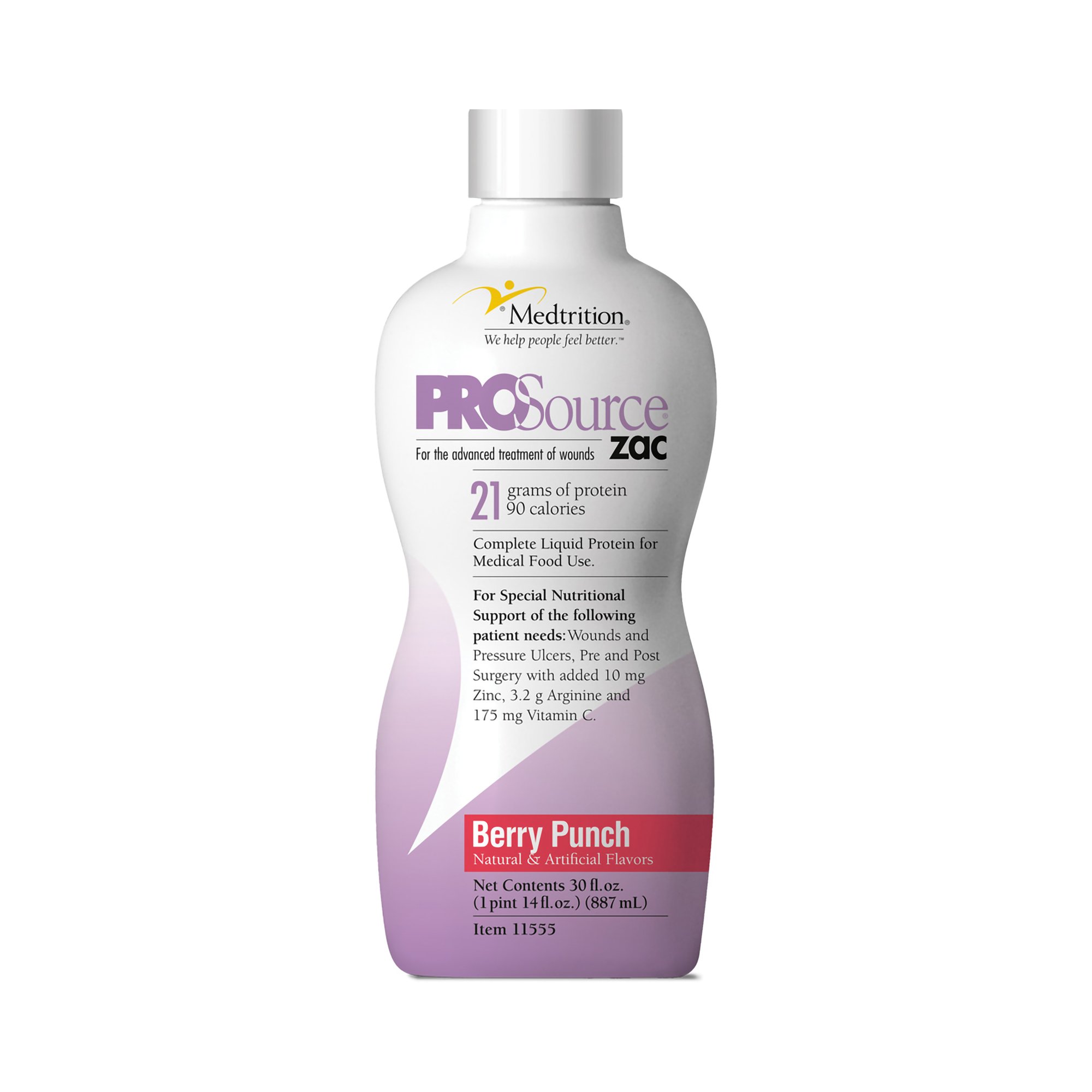 Medtrition-National Nutrition 11555 - ProSource ZAC™ Berry Punch Complete Liquid Protein for Medical Food Use, 32-oz. - 1/Each, 4/Case