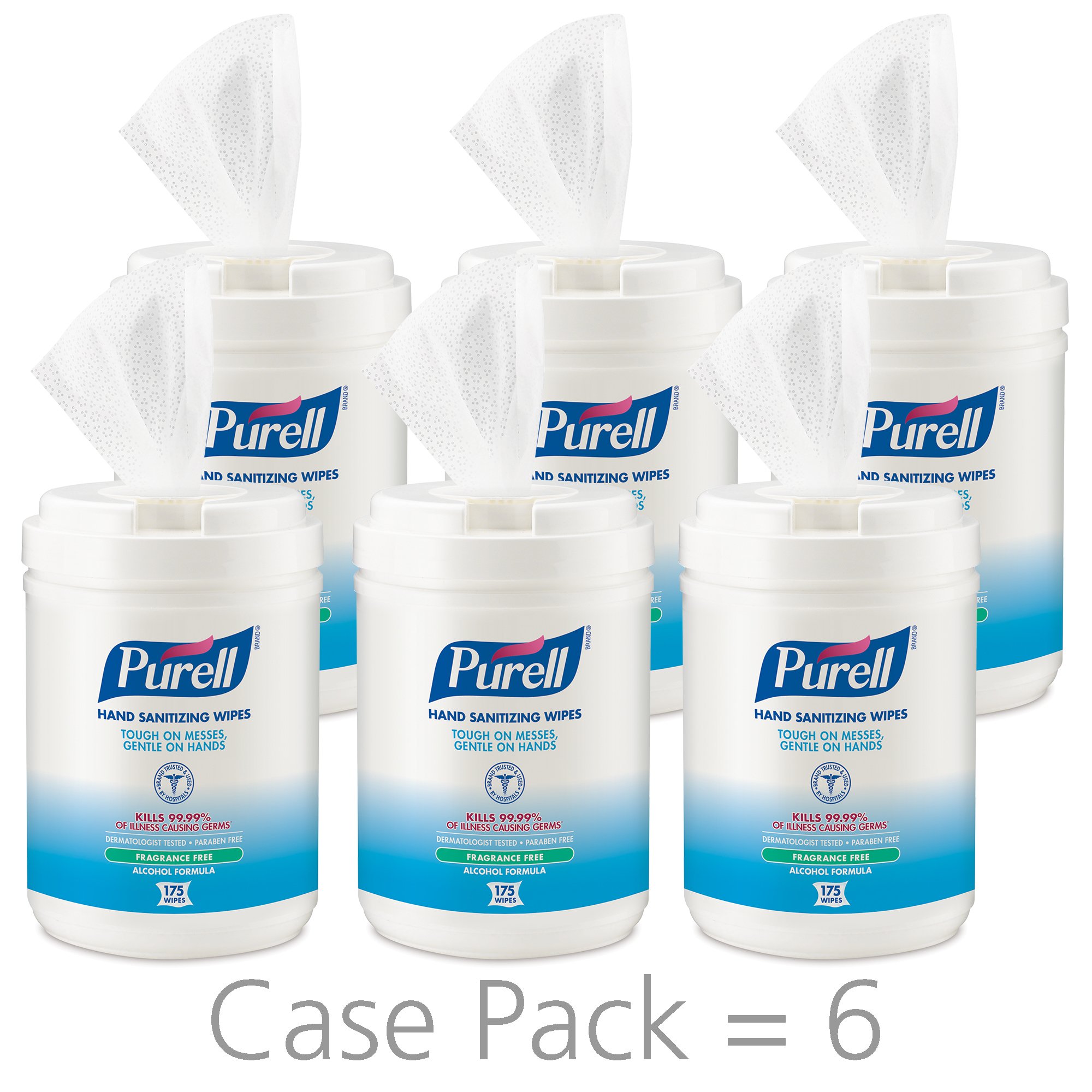 GOJO 9031-06 - Purell® Hand Sanitizing Wipes, Ethyl Alcohol Wipe Canister - 1/Canister, 6/Case