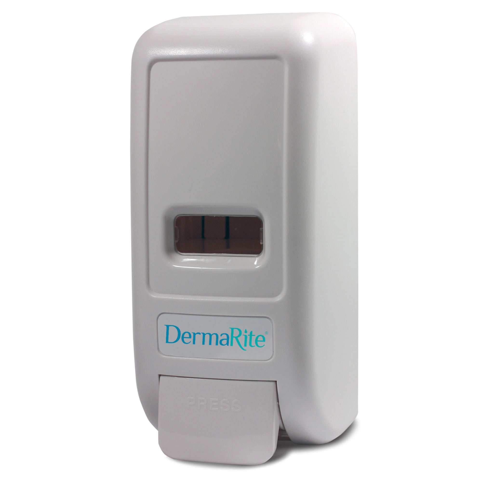 DermaRite Industries - 1500 Hand Hygiene Dispenser DermaRite® White Plastic Manual Push 800 mL Wall Mount
