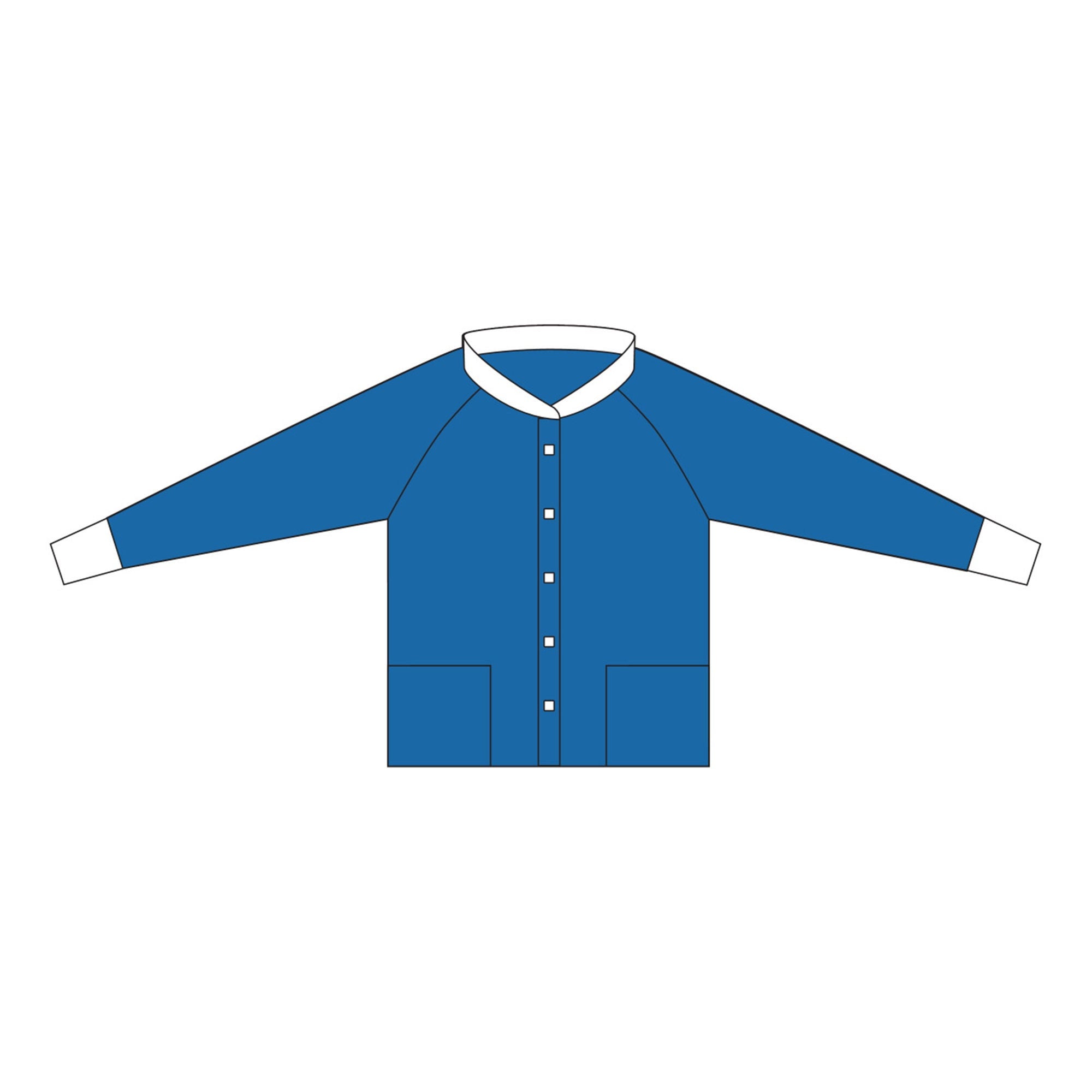 Molnlycke - 28000 Warm-Up Jacket Barrier® Blue Small Hip Length Spunbond Nonwoven Disposable