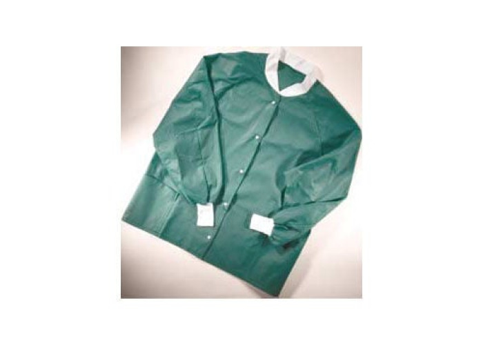 Molnlycke - 28010 Warm-Up Jacket Barrier® Blue Medium Hip Length Spunbond Nonwoven Disposable